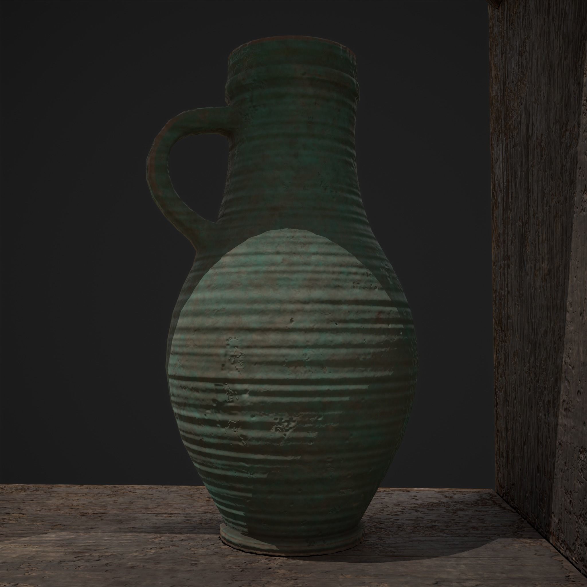 Shelf and Decor Low-poly 3D model_39