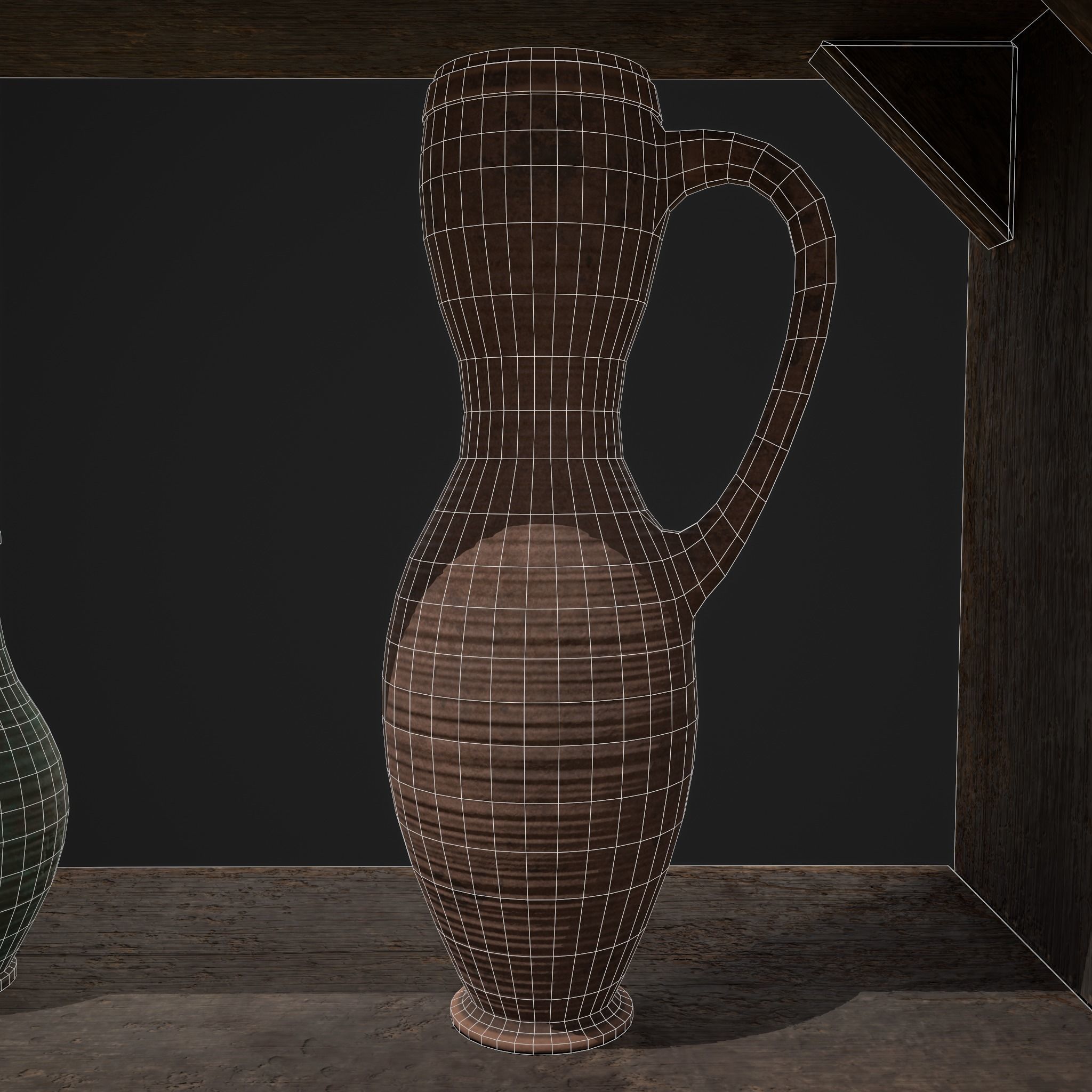 Shelf and Decor Low-poly 3D model_24