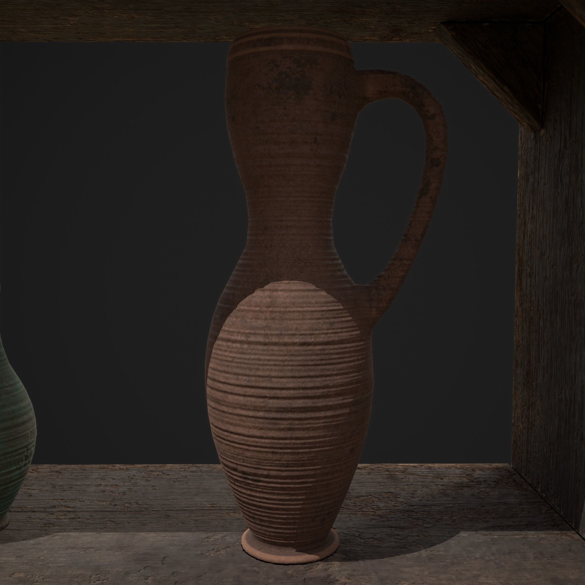 Shelf and Decor Low-poly 3D model_23