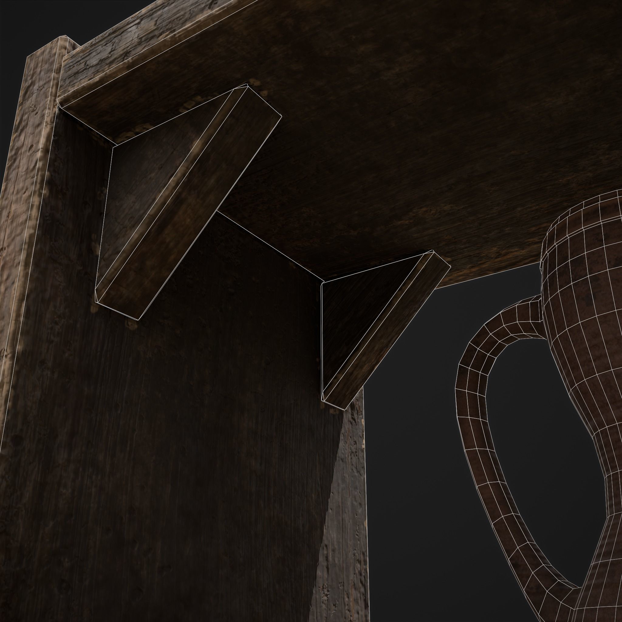 Shelf and Decor Low-poly 3D model_22