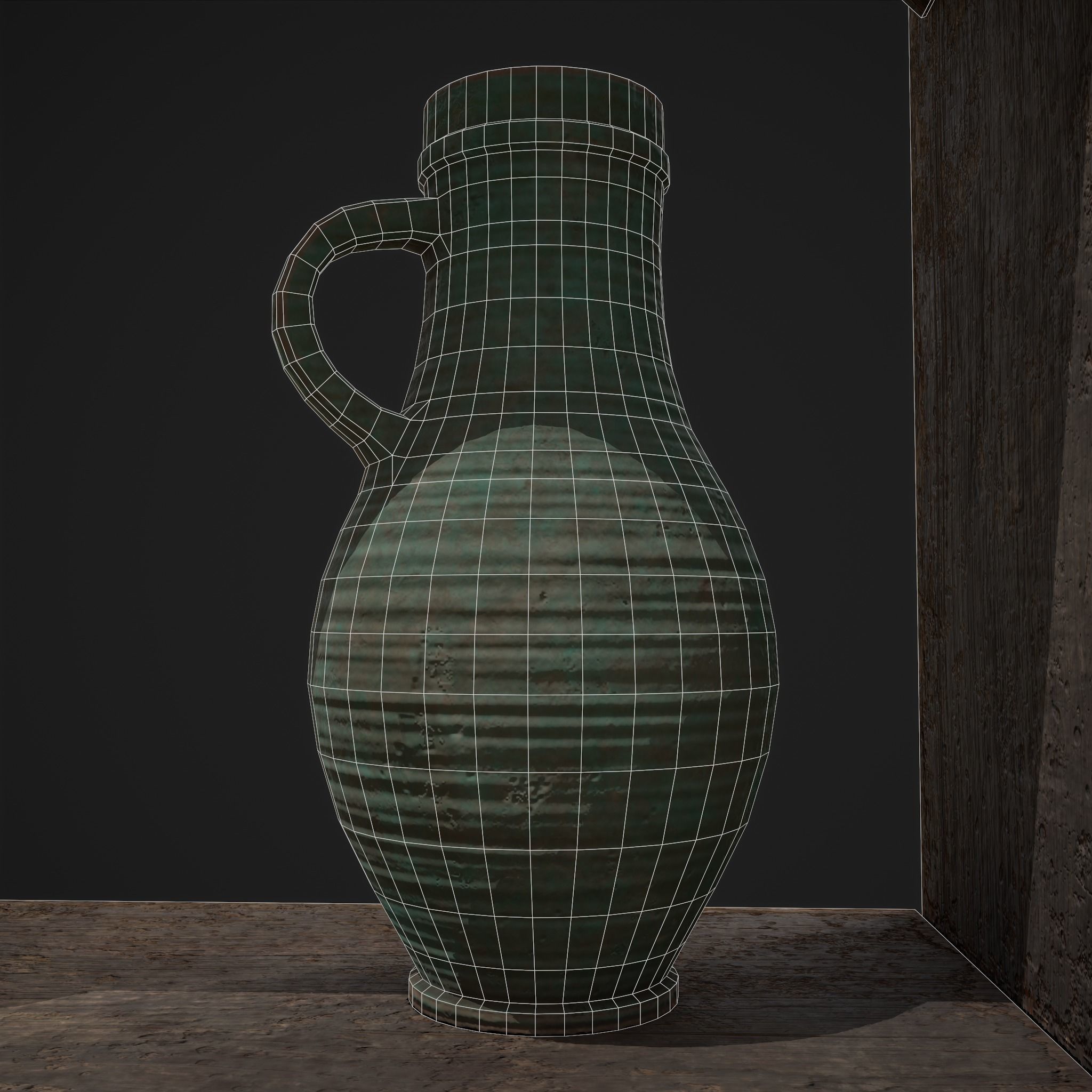 Shelf and Decor Low-poly 3D model_40