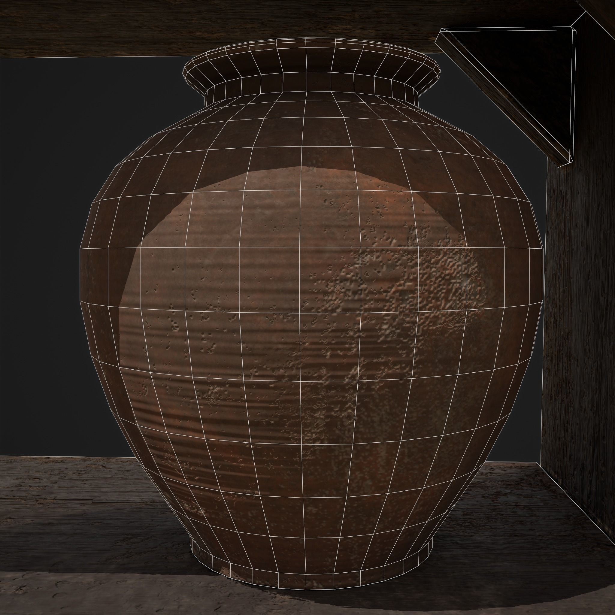 Shelf and Decor Low-poly 3D model_38