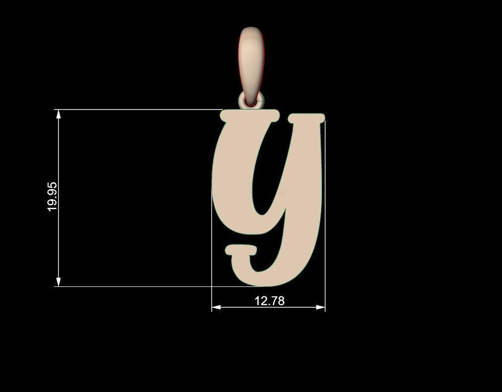 Initial Letters Pendant Funny Gang Y 3D print model_4