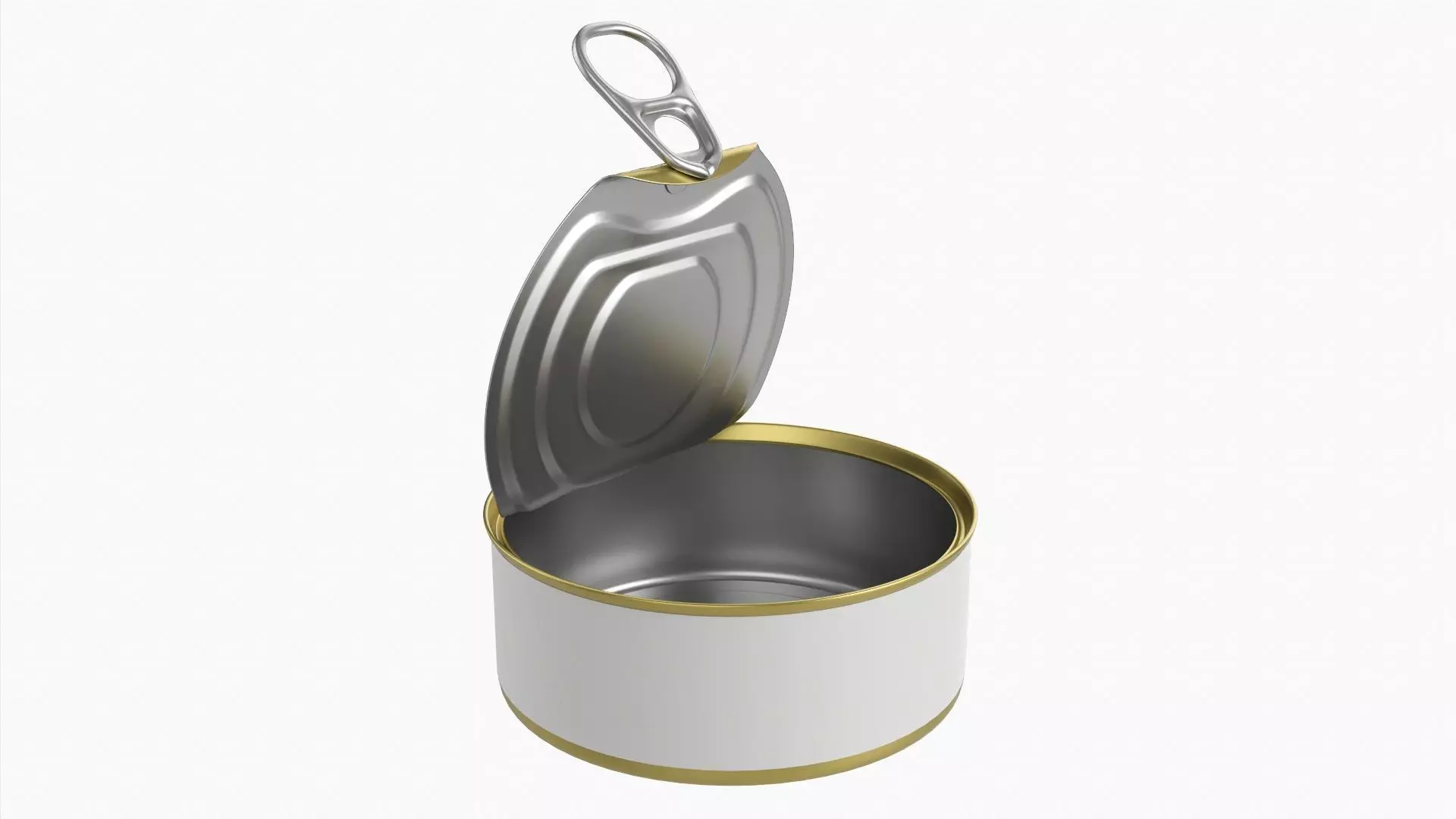Canned food round metal tin aluminum can 017 open 3D model