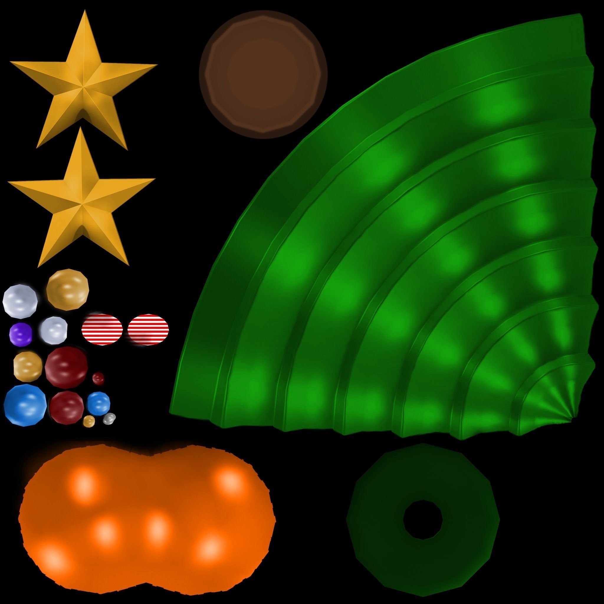 Stylized Xmas Tree v2 Low-poly 3D model_6