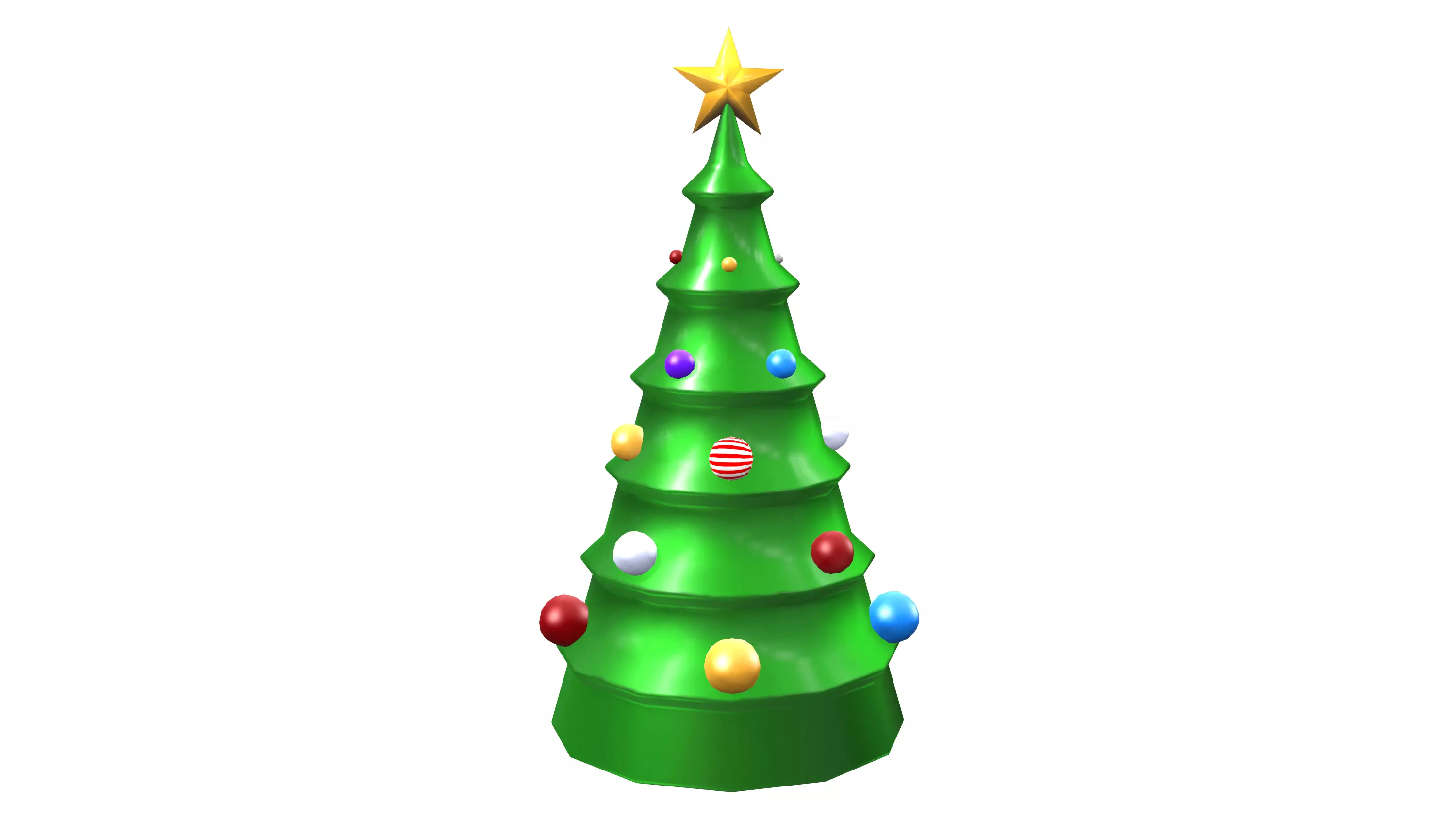 Stylized Xmas Tree v2 Low-poly 3D model_0