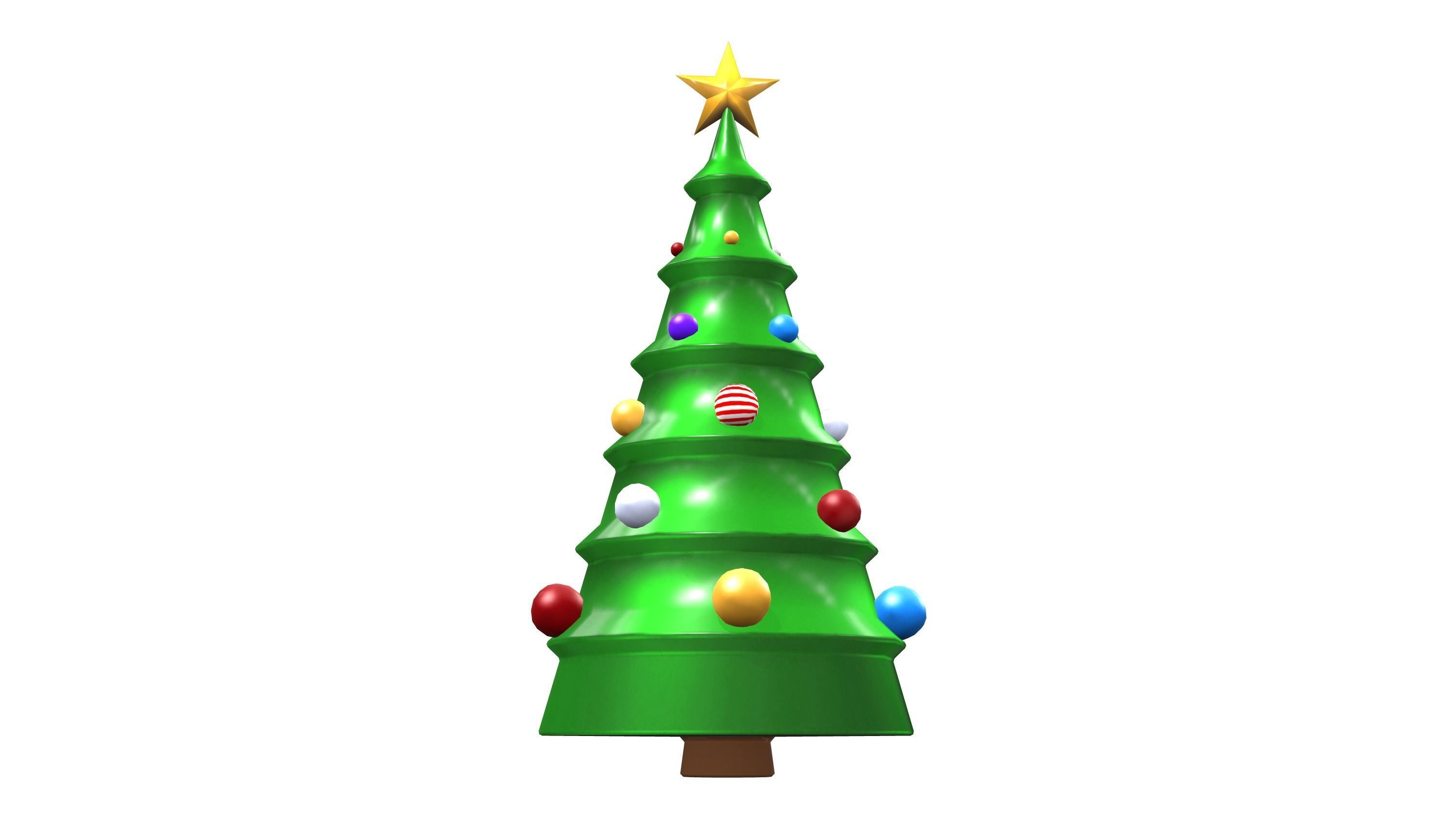 Stylized Xmas Tree v2 Low-poly 3D model_2