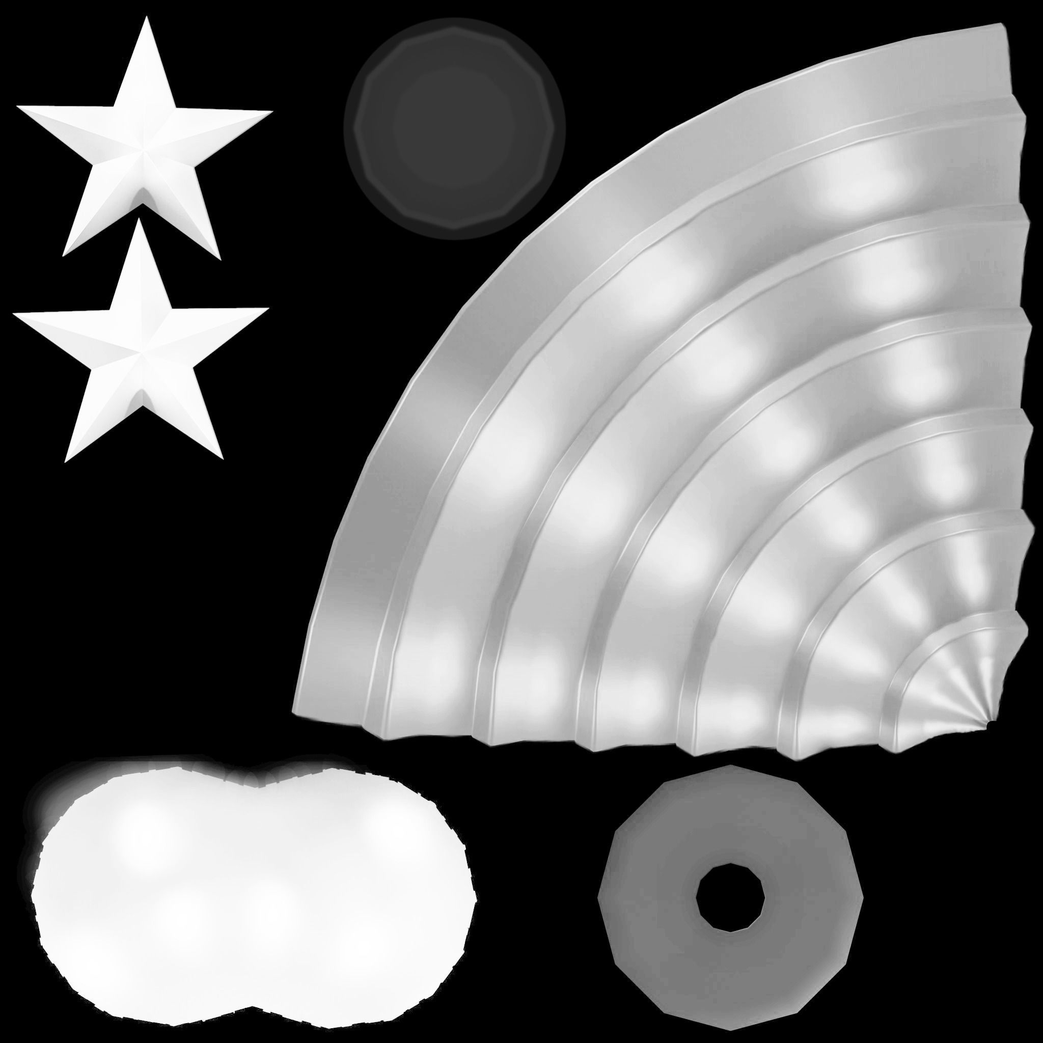 Stylized Xmas Tree v2 Low-poly 3D model_8