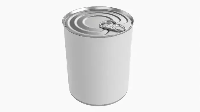 Canned food round metal tin aluminum can 019 3D model