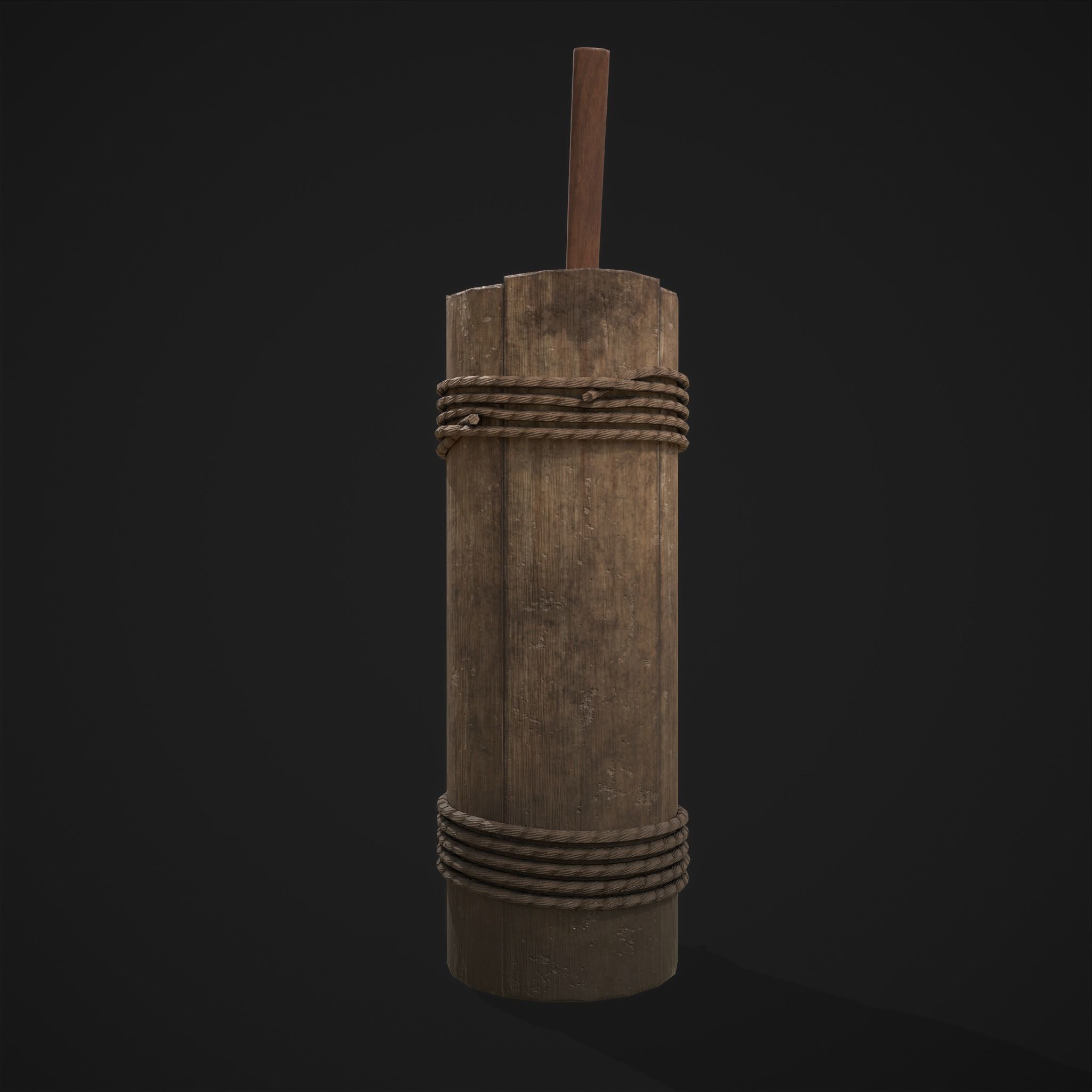 Tall Wall Water Container Low-poly 3D model_17