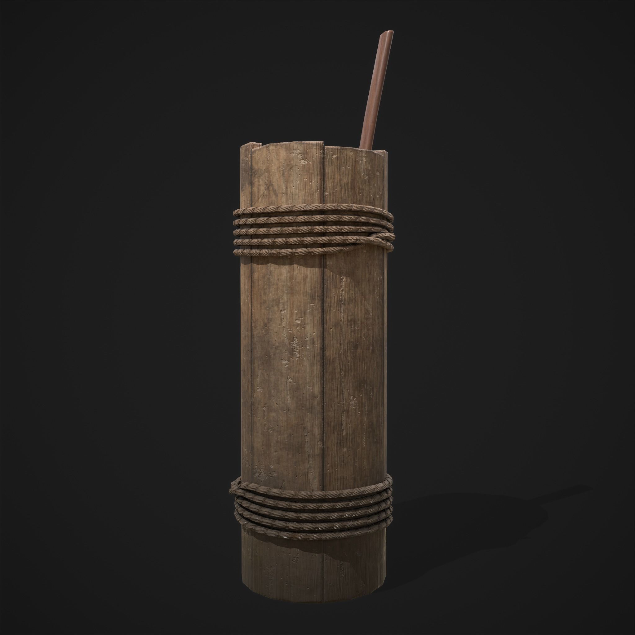Tall Wall Water Container Low-poly 3D model_15