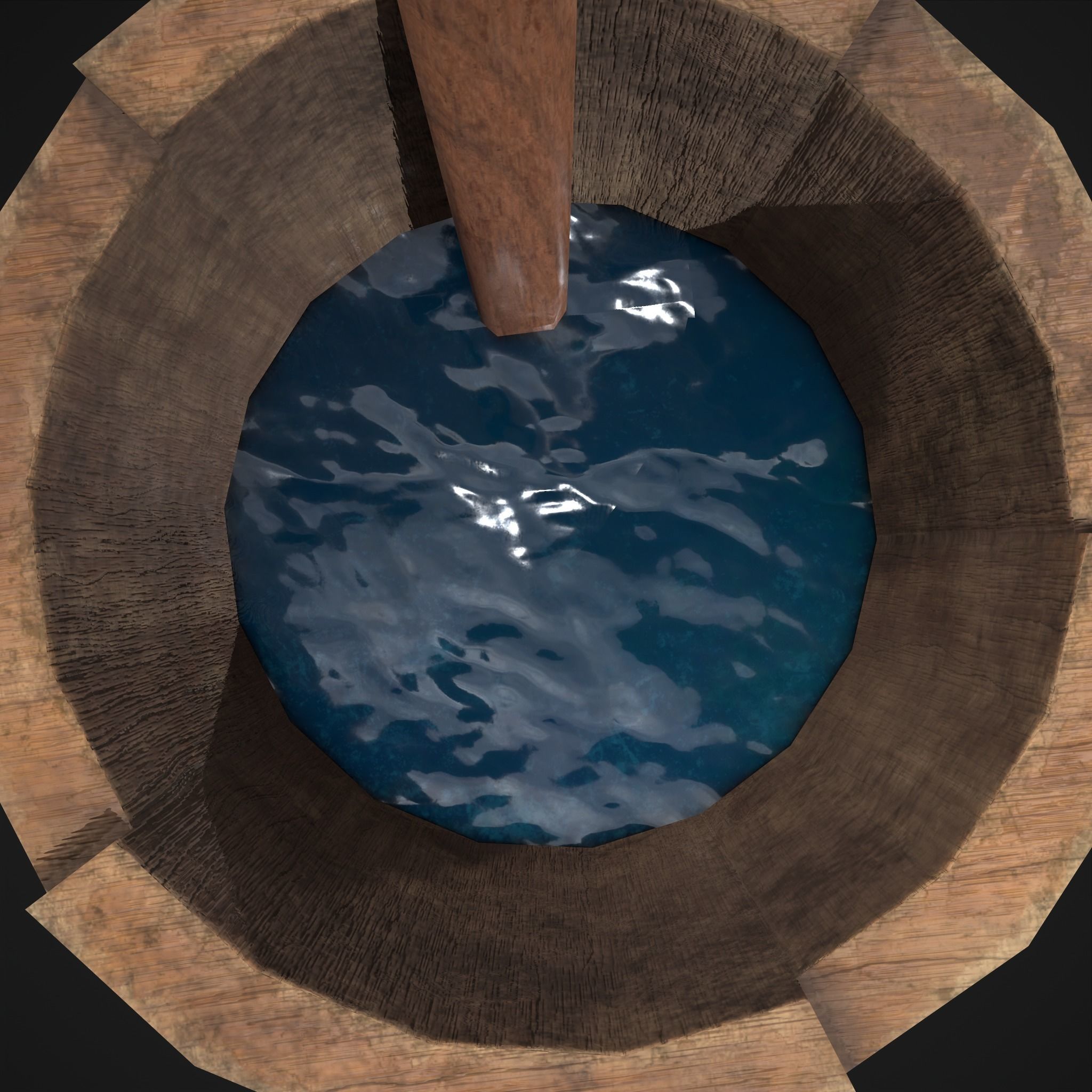 Tall Wall Water Container Low-poly 3D model_27