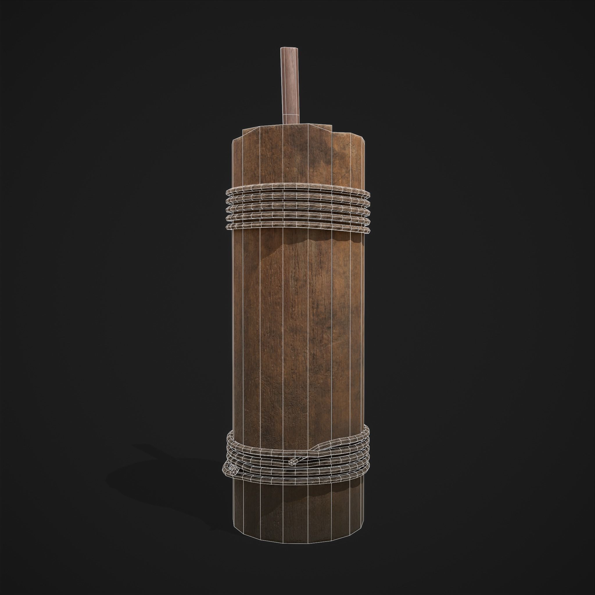 Tall Wall Water Container Low-poly 3D model_26
