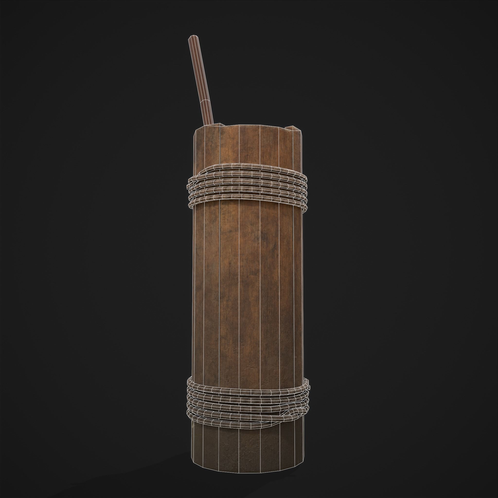 Tall Wall Water Container Low-poly 3D model_24