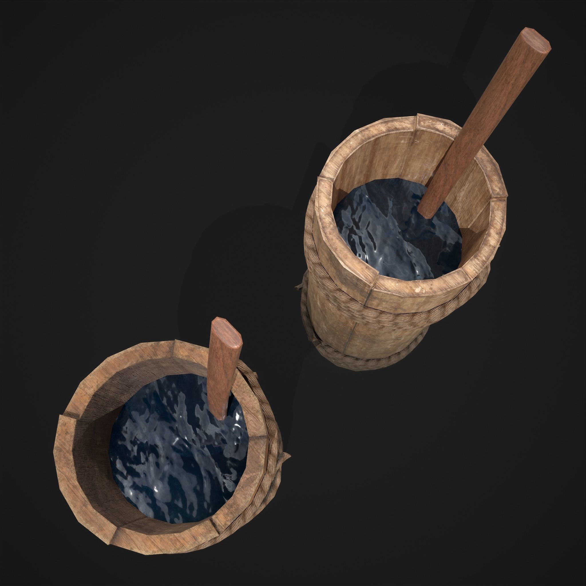 Tall Wall Water Container Low-poly 3D model_8