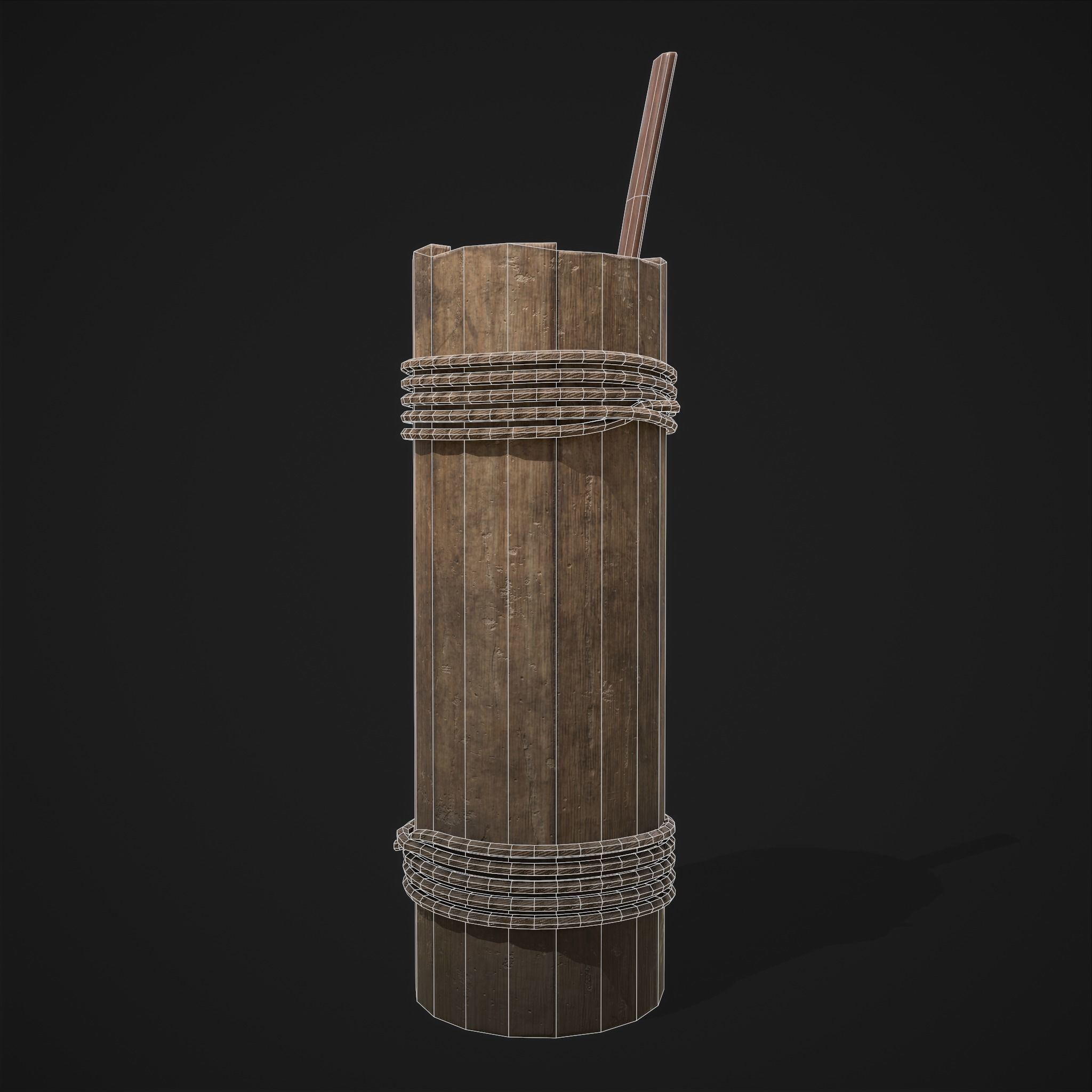 Tall Wall Water Container Low-poly 3D model_16