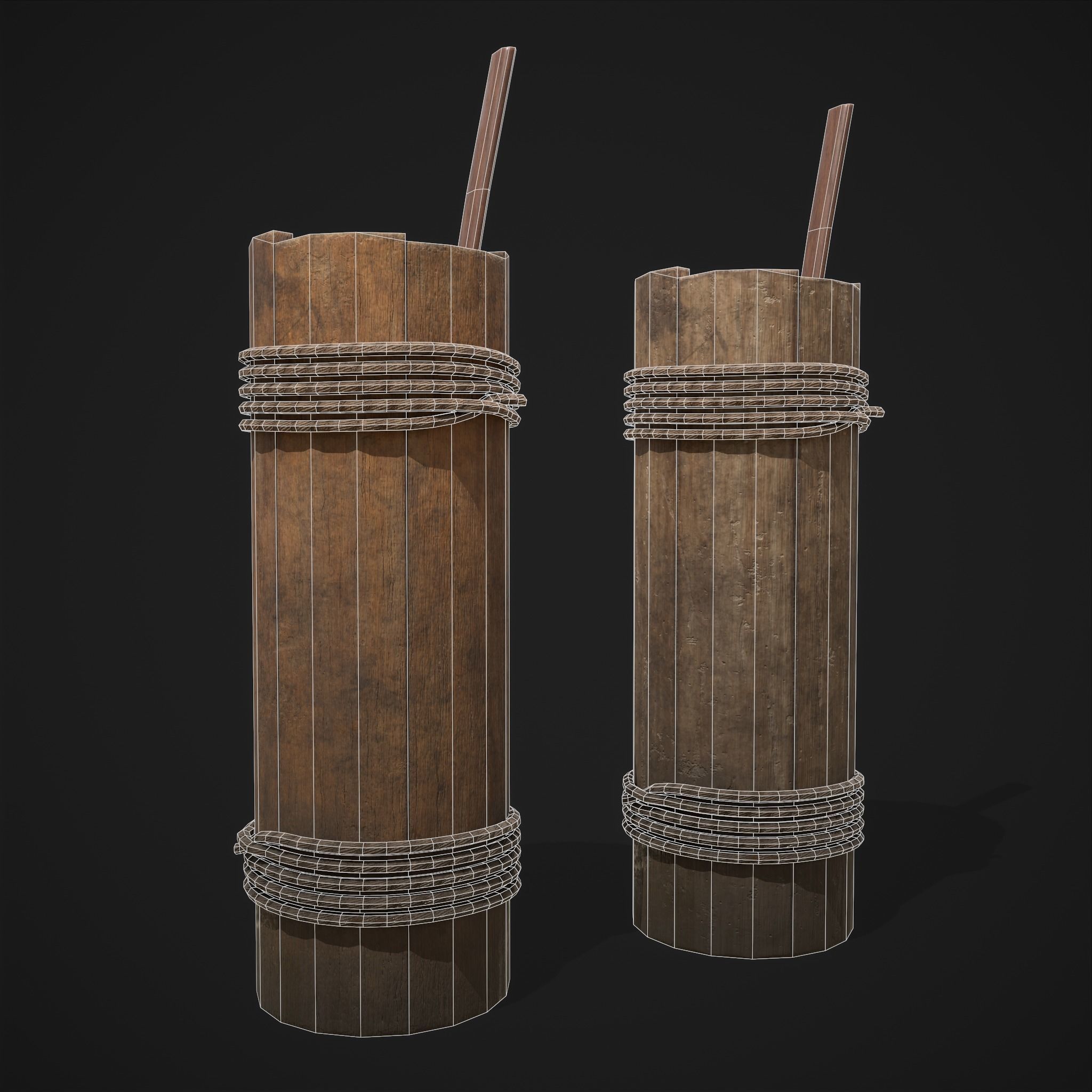 Tall Wall Water Container Low-poly 3D model_12