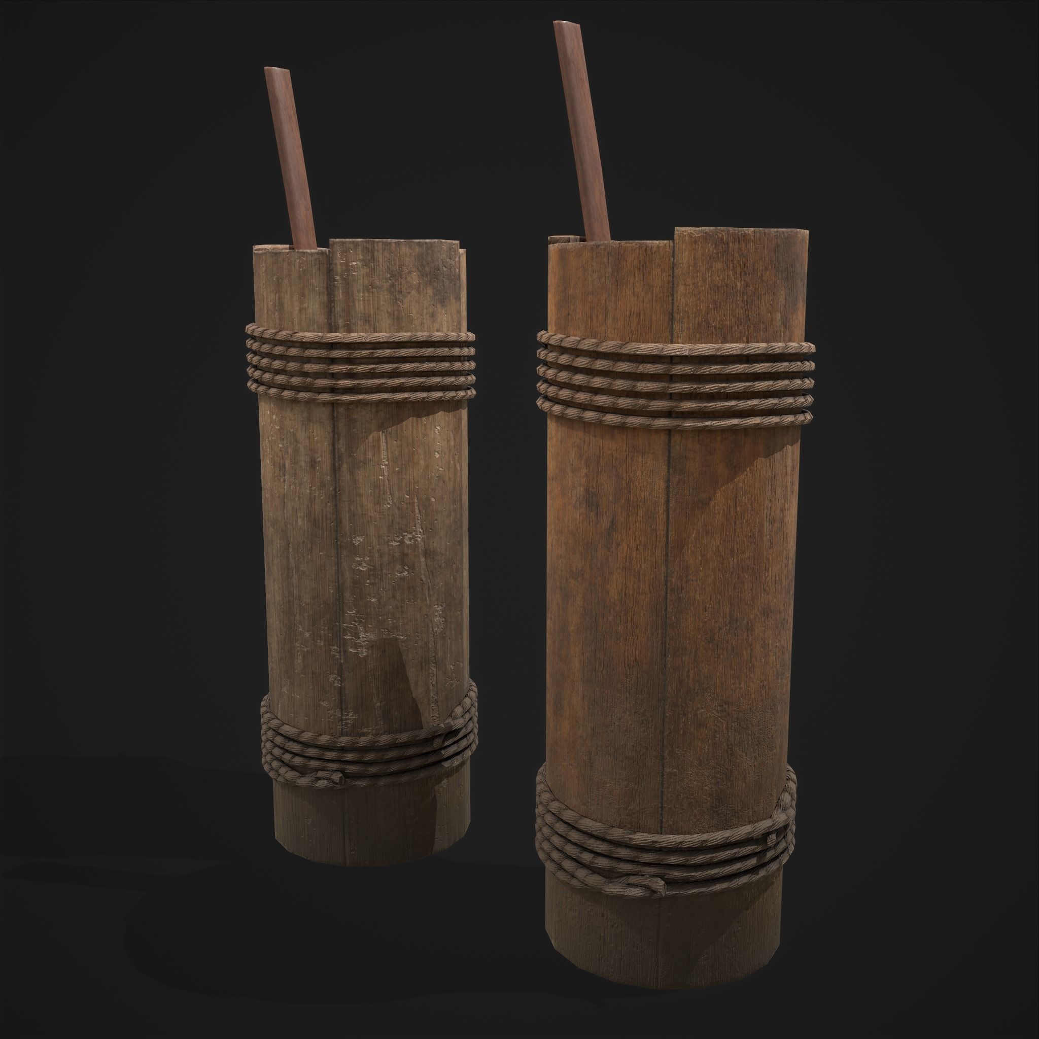 Tall Wall Water Container Low-poly 3D model_9