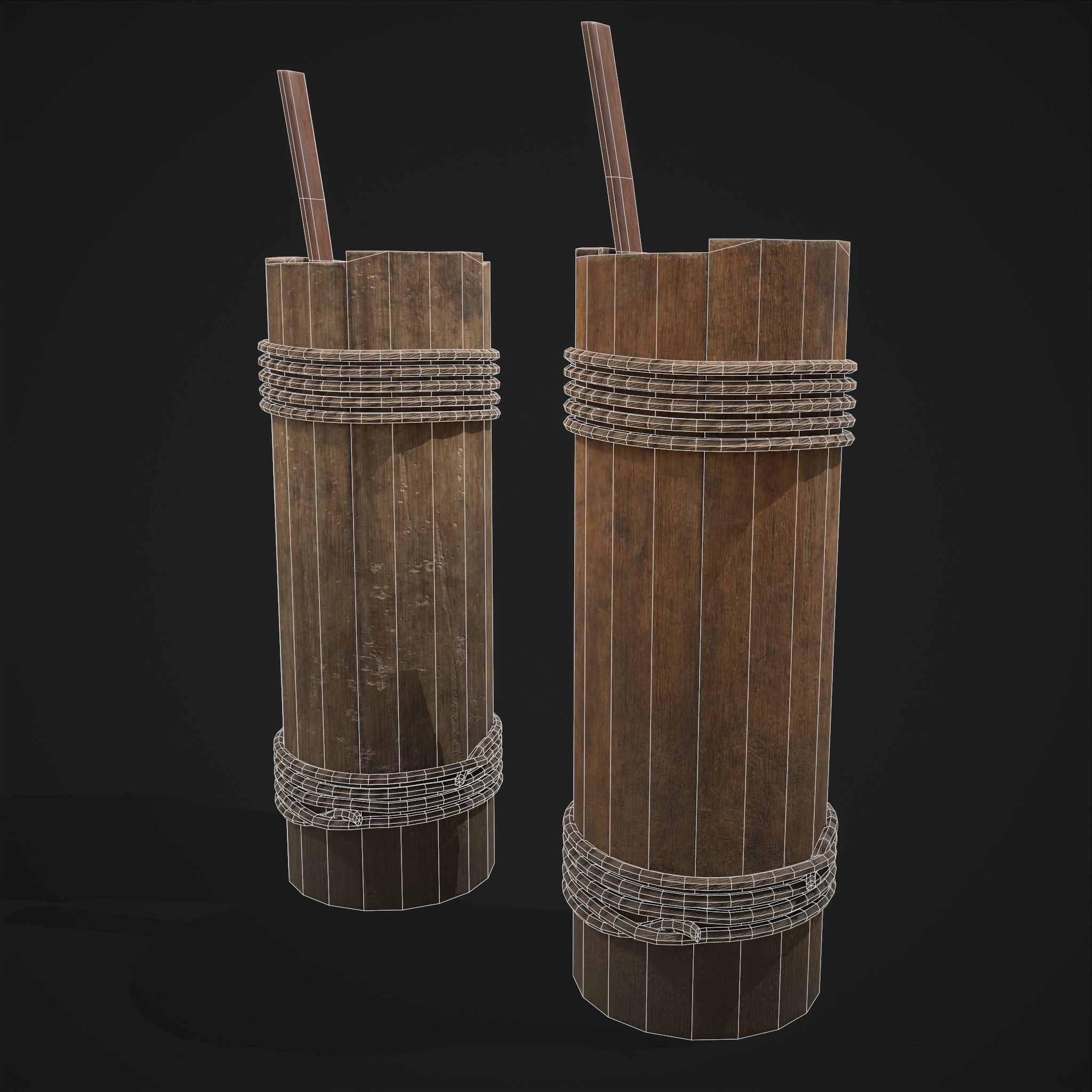 Tall Wall Water Container Low-poly 3D model_10