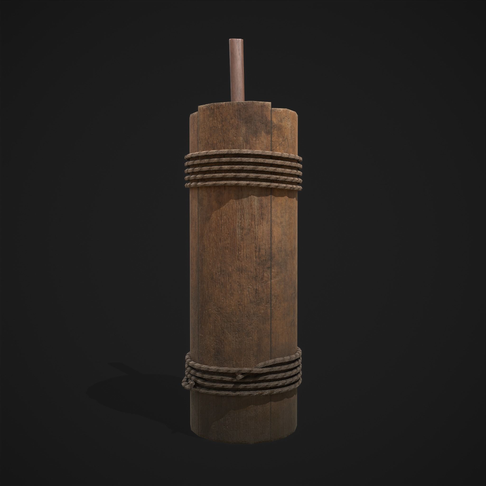 Tall Wall Water Container Low-poly 3D model_25