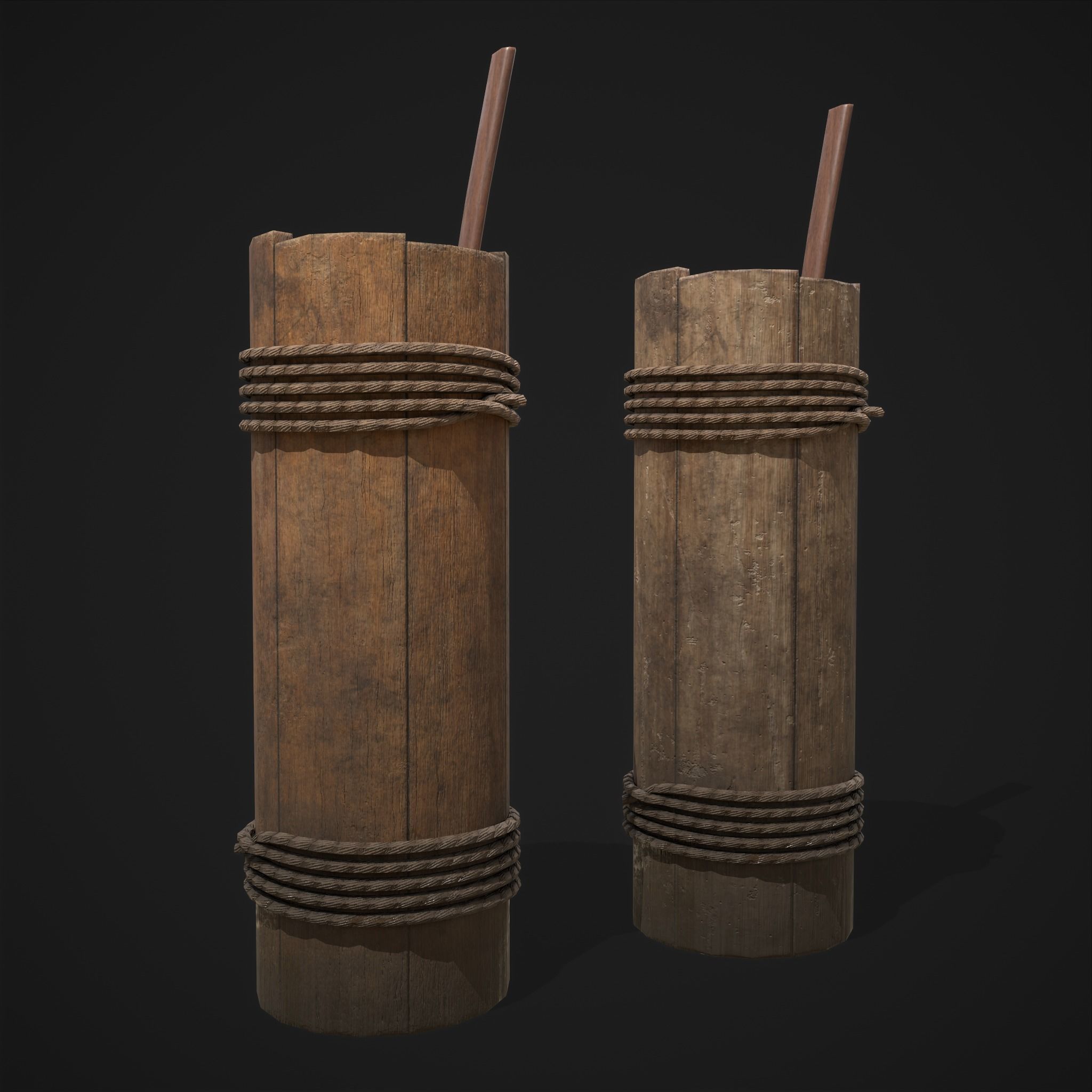 Tall Wall Water Container Low-poly 3D model_11