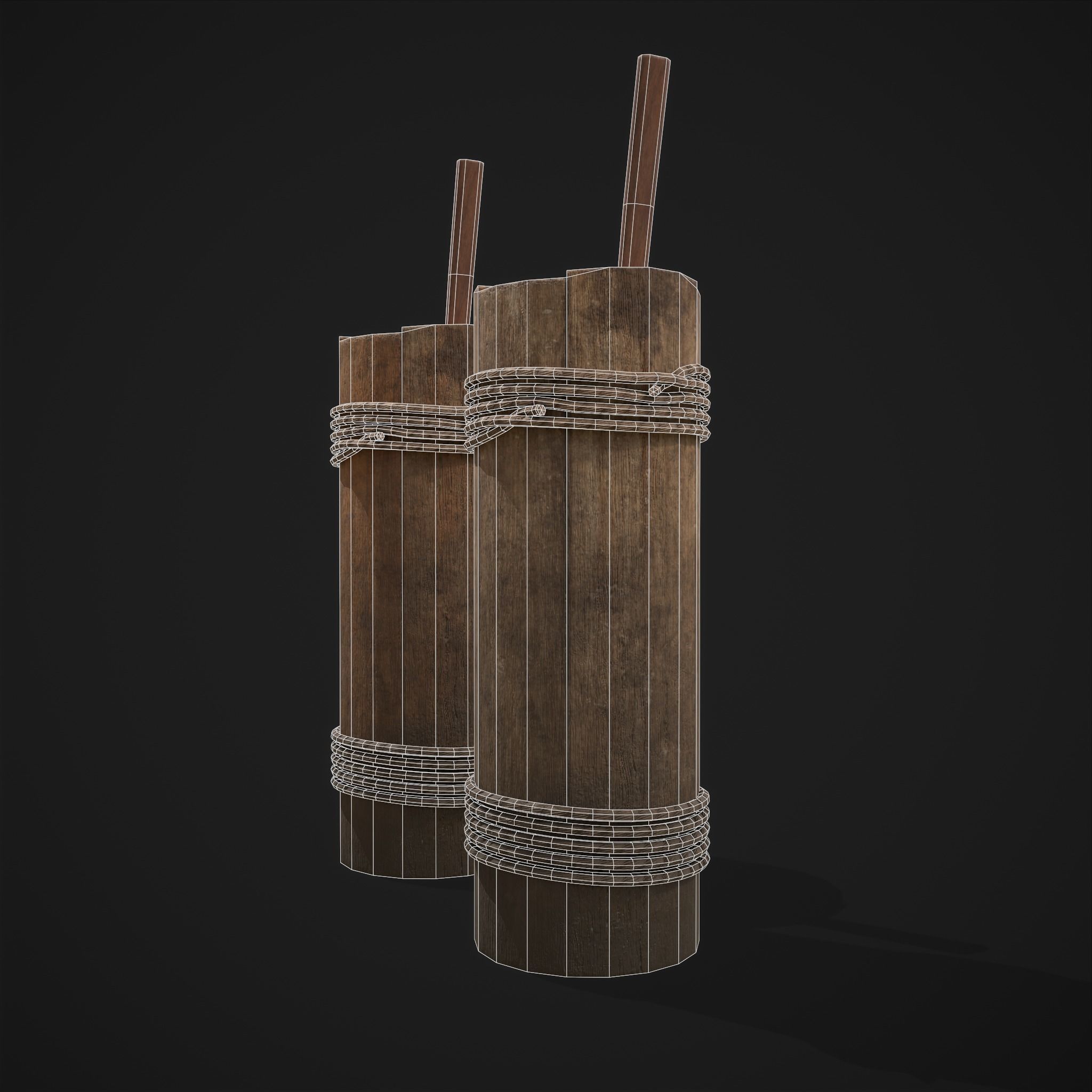 Tall Wall Water Container Low-poly 3D model_4