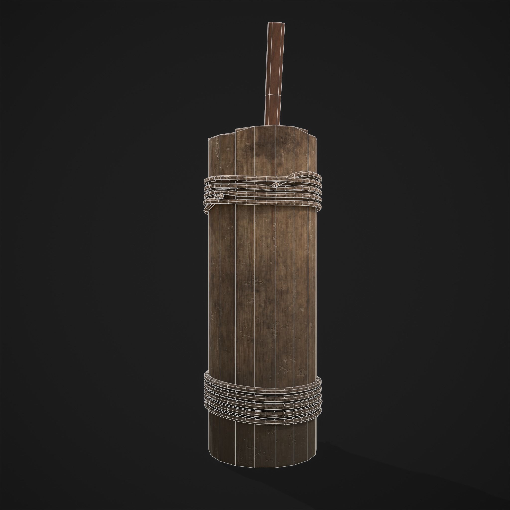 Tall Wall Water Container Low-poly 3D model_18