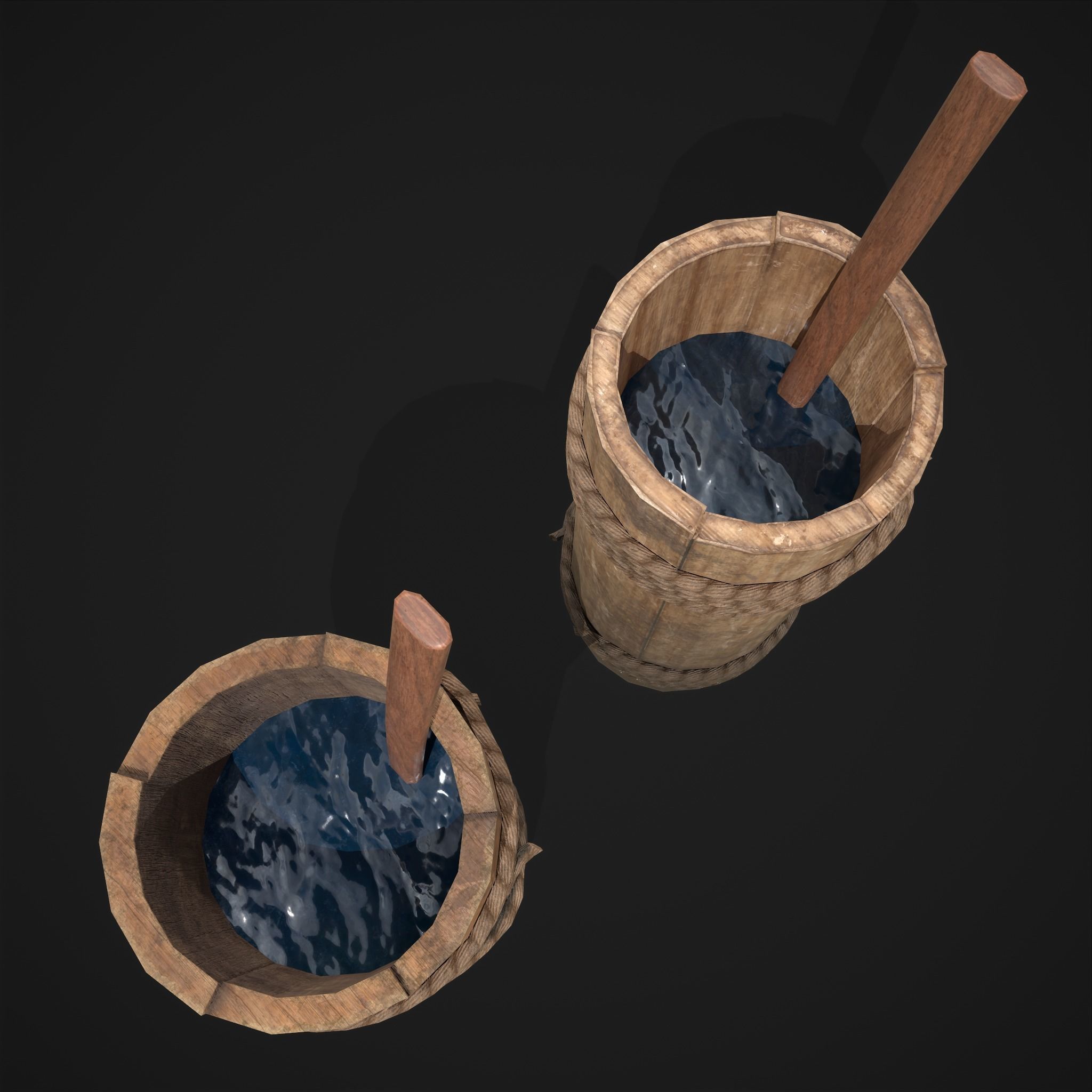 Tall Wall Water Container Low-poly 3D model_6