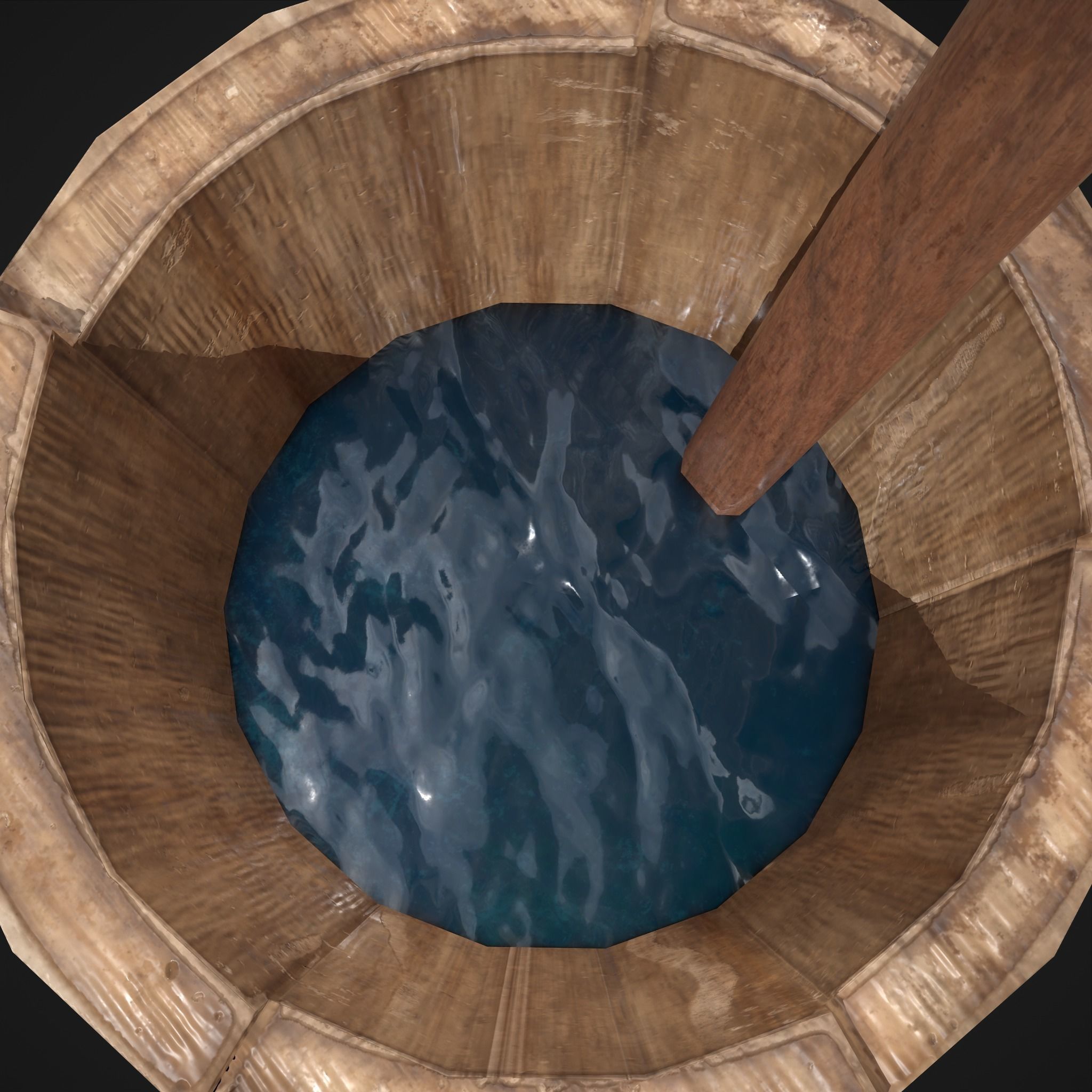 Tall Wall Water Container Low-poly 3D model_19