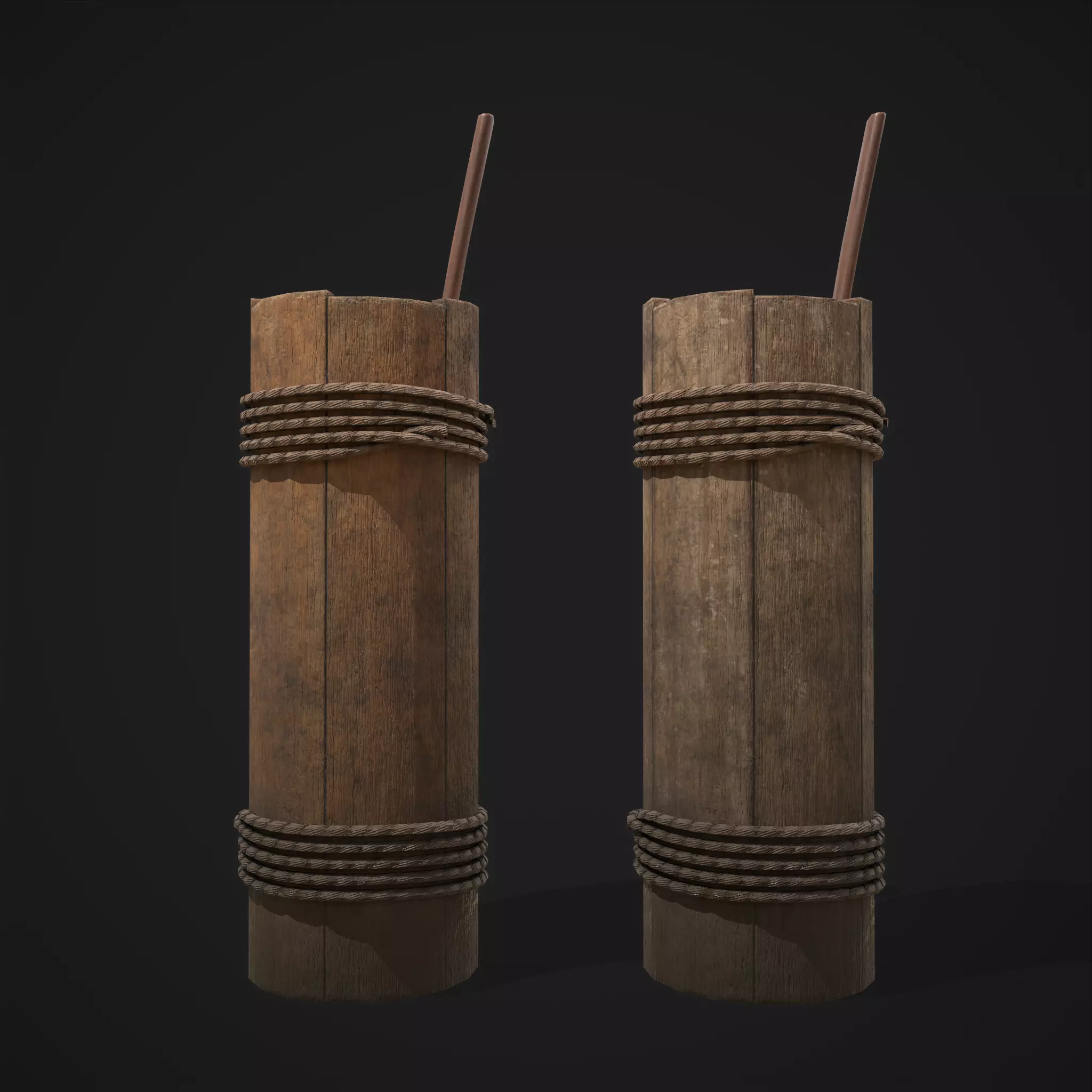 Tall Wall Water Container Low-poly 3D model_0