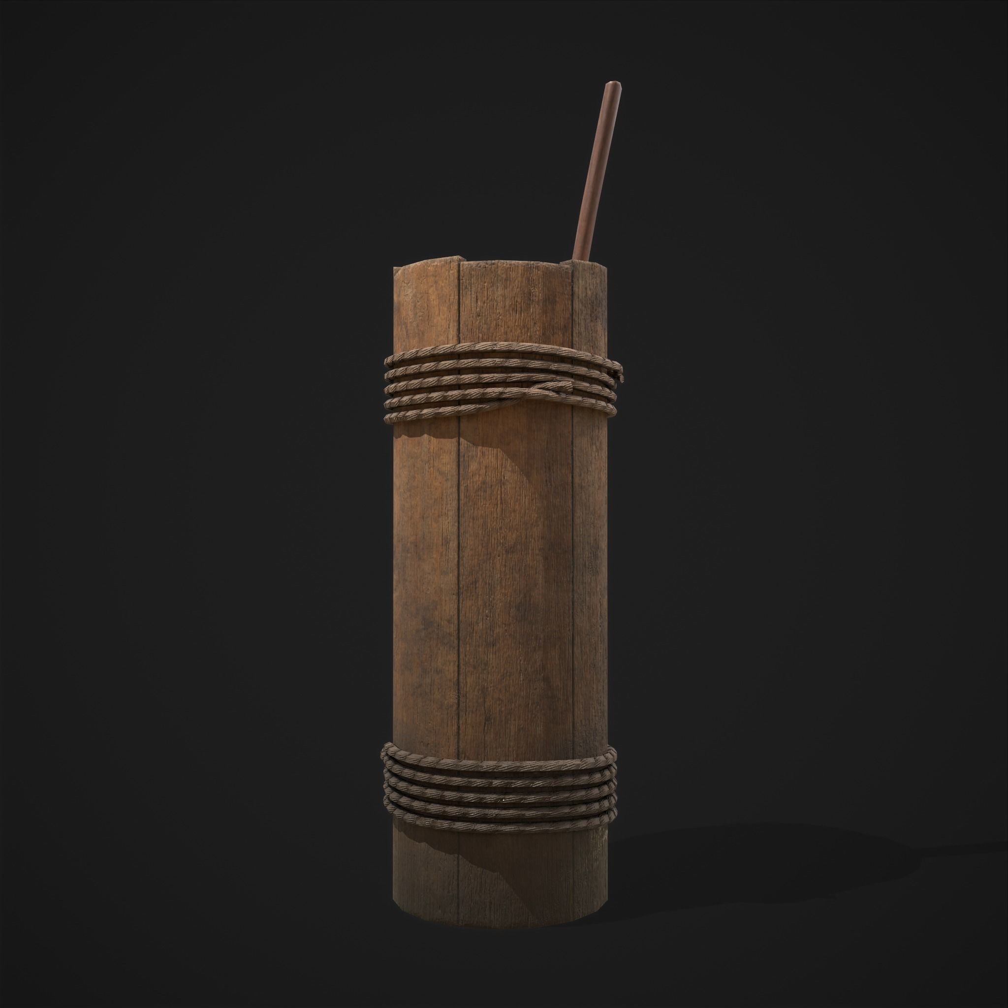 Tall Wall Water Container Low-poly 3D model_21