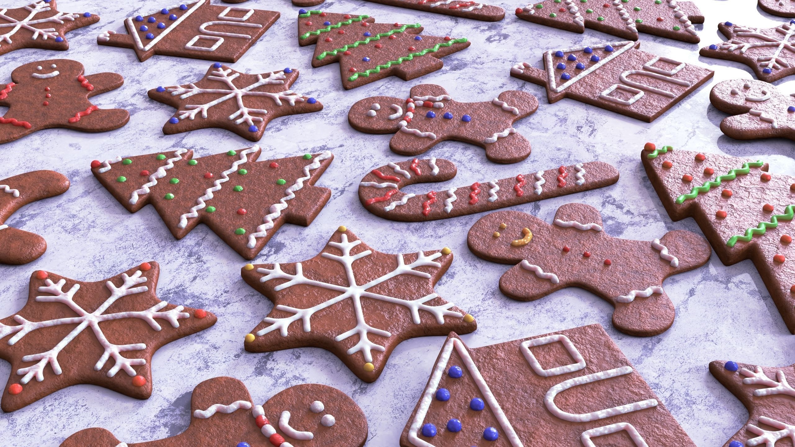Gingerbread Cookies 3D model_3