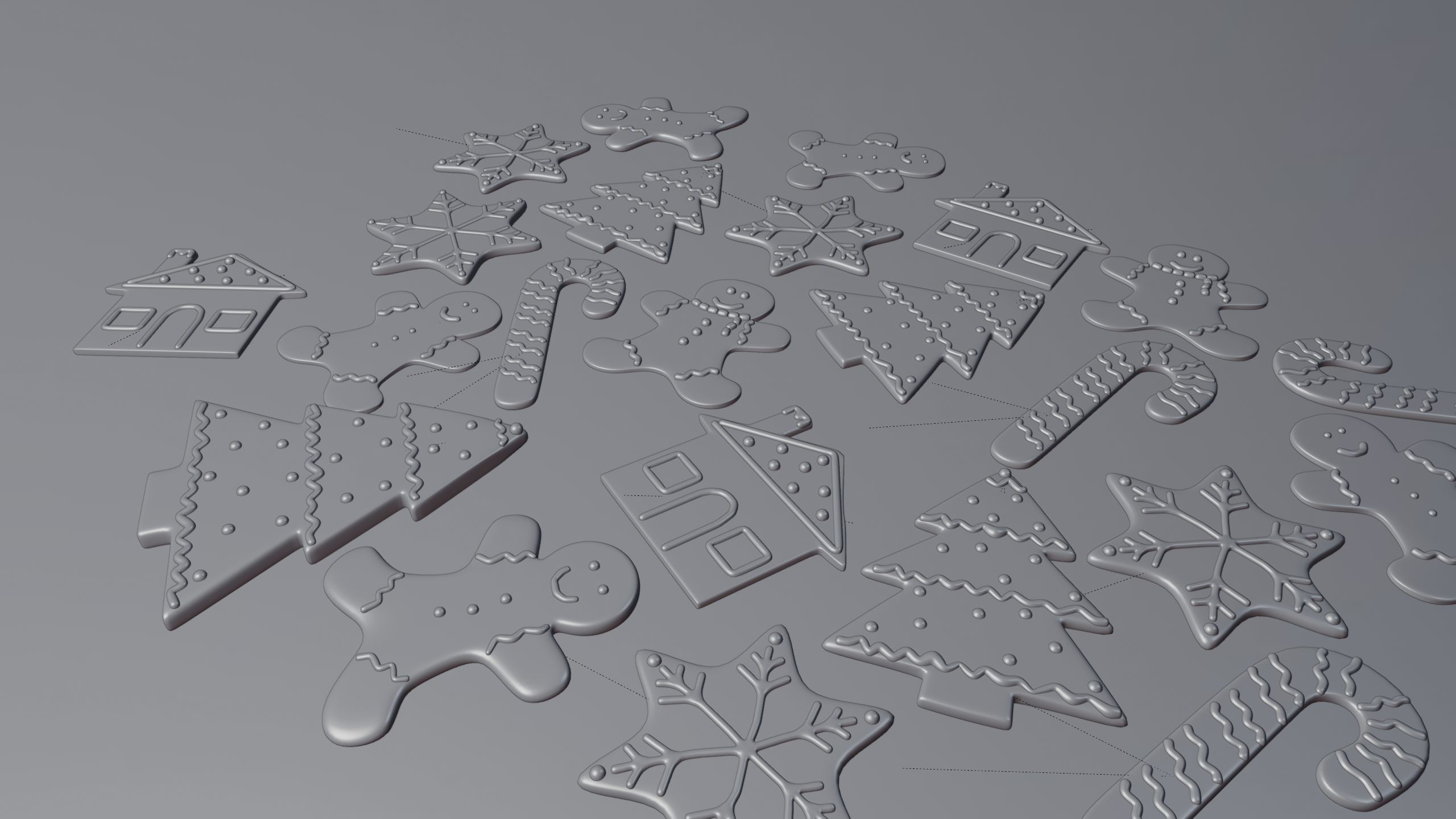 Gingerbread Cookies 3D model_9