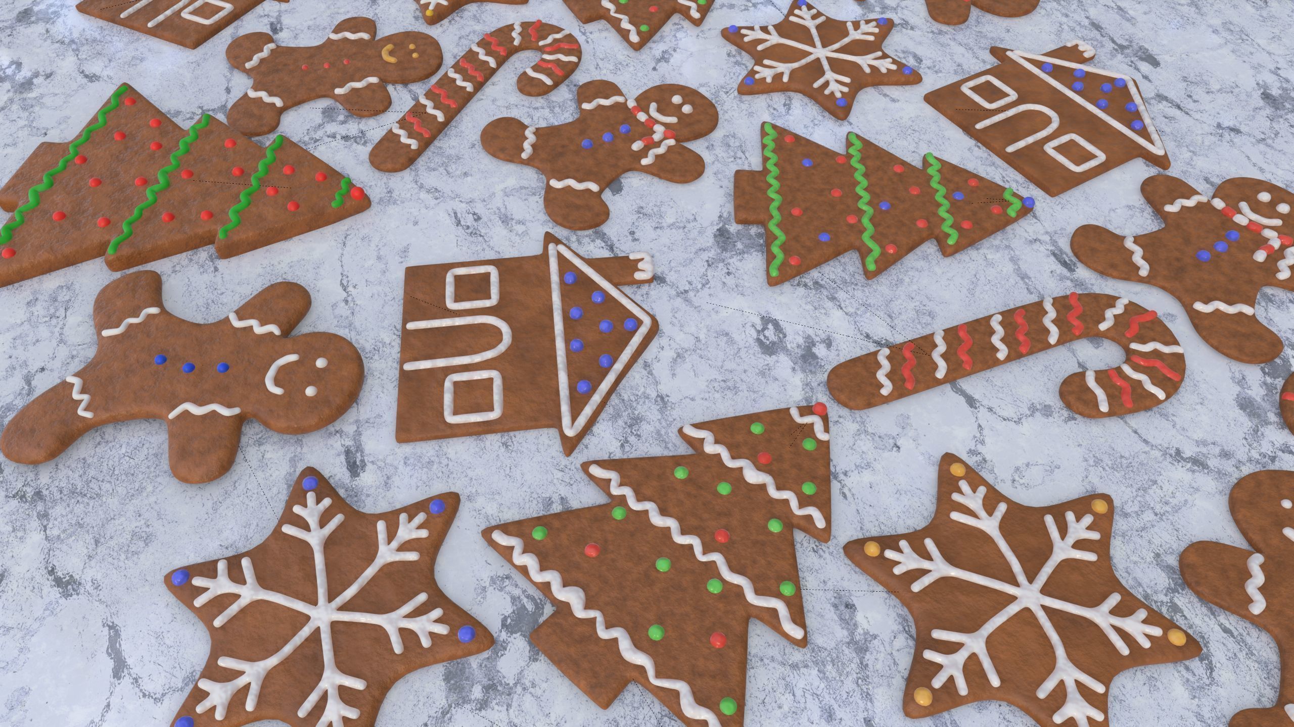 Gingerbread Cookies 3D model_17