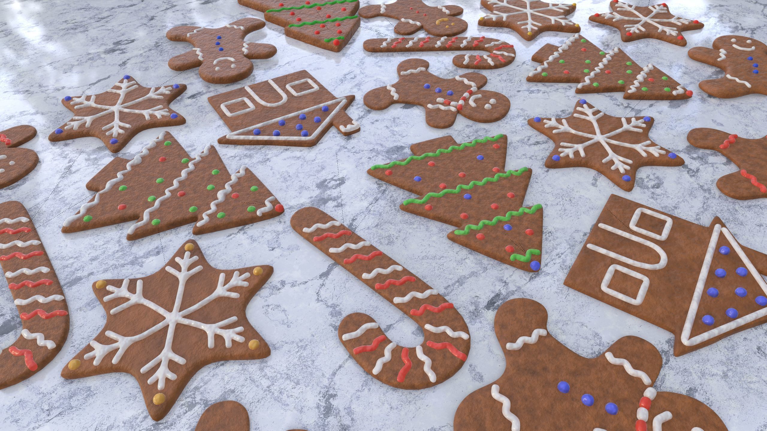 Gingerbread Cookies 3D model_16