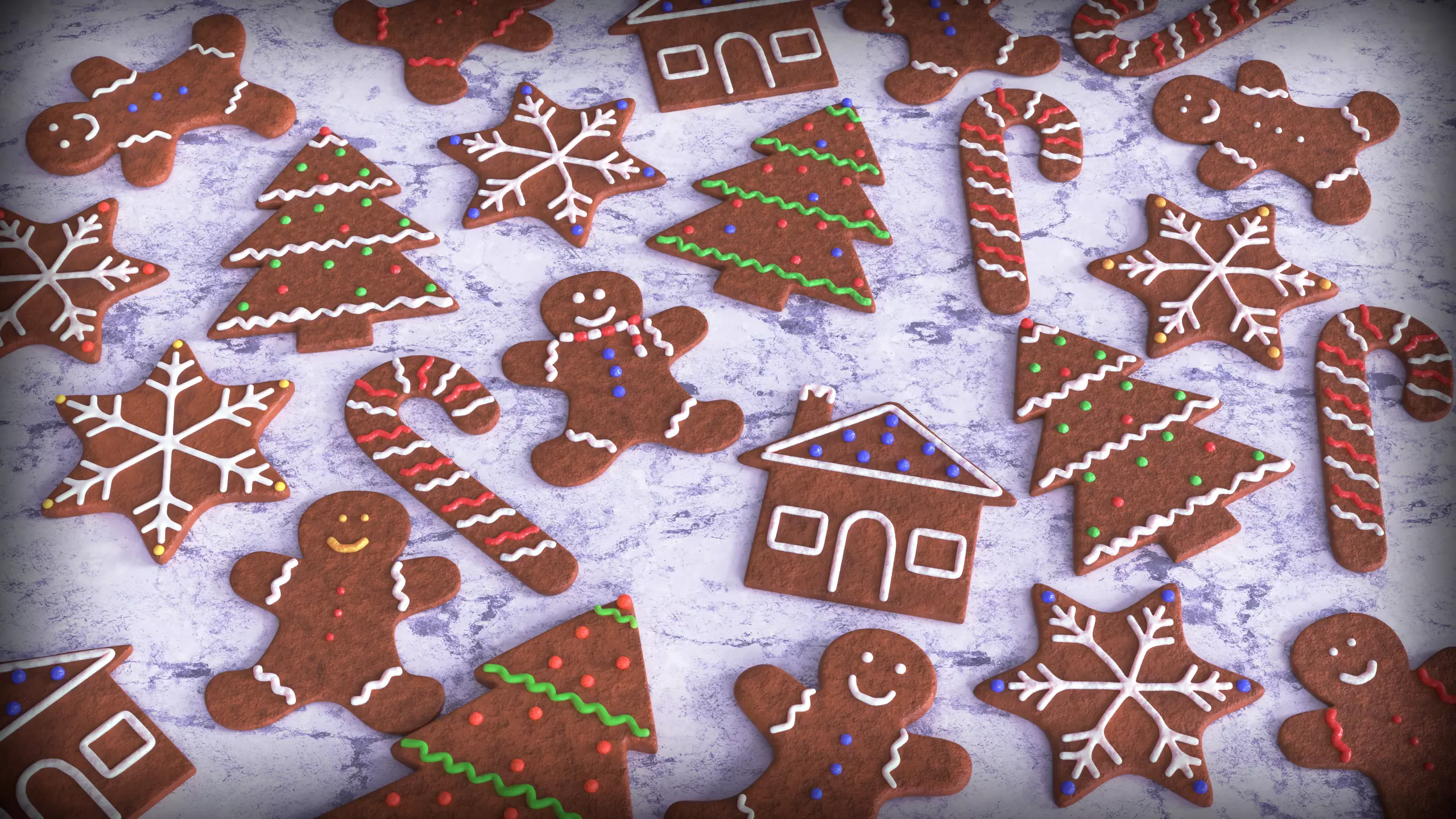 Gingerbread Cookies 3D model_0