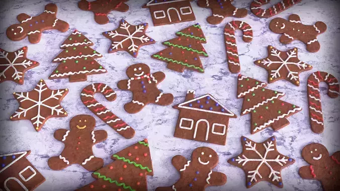 Gingerbread Cookies 3D model