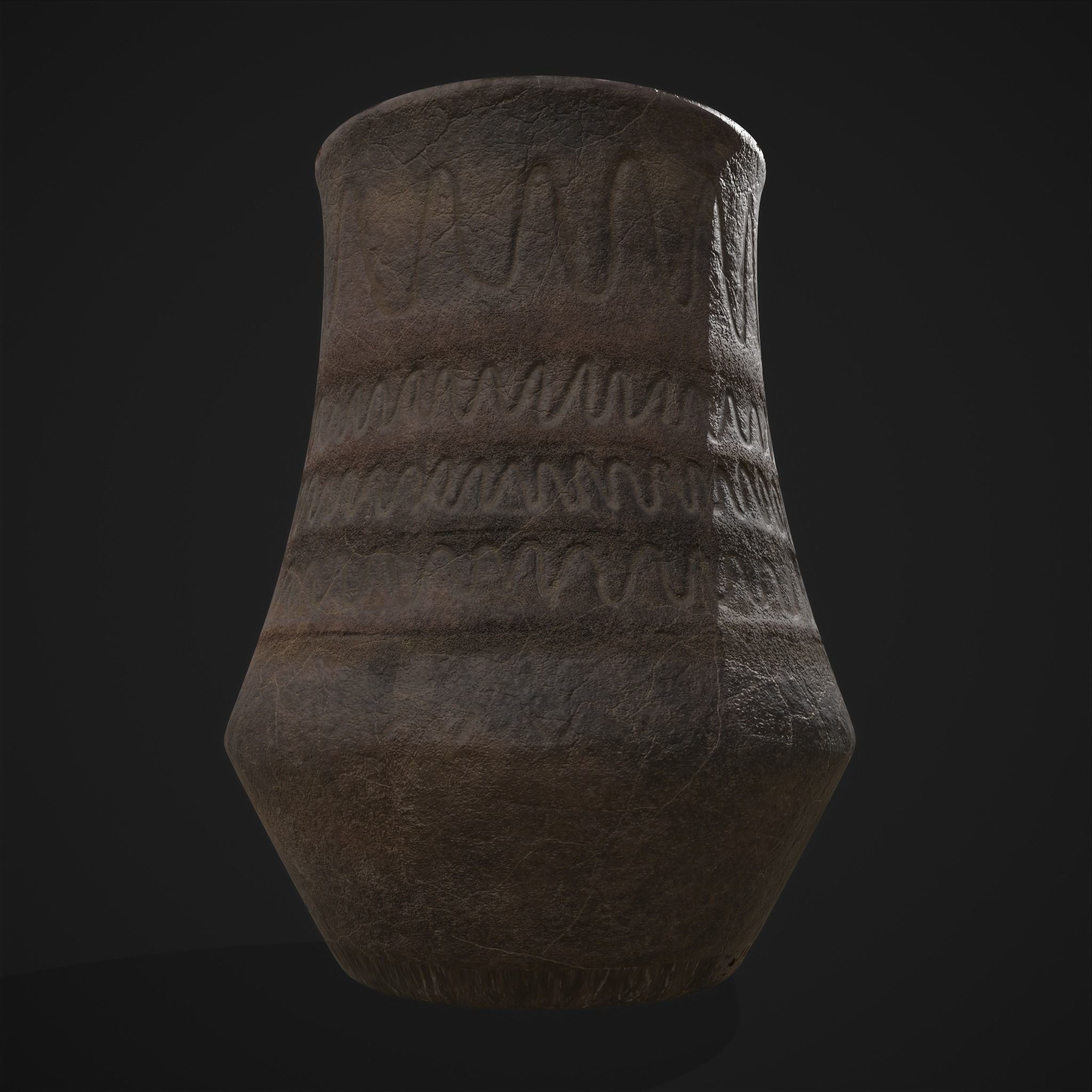 Rustic Clay Vase  Low-poly 3D model_4