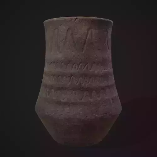 Rustic Clay Vase  Low-poly 3D model