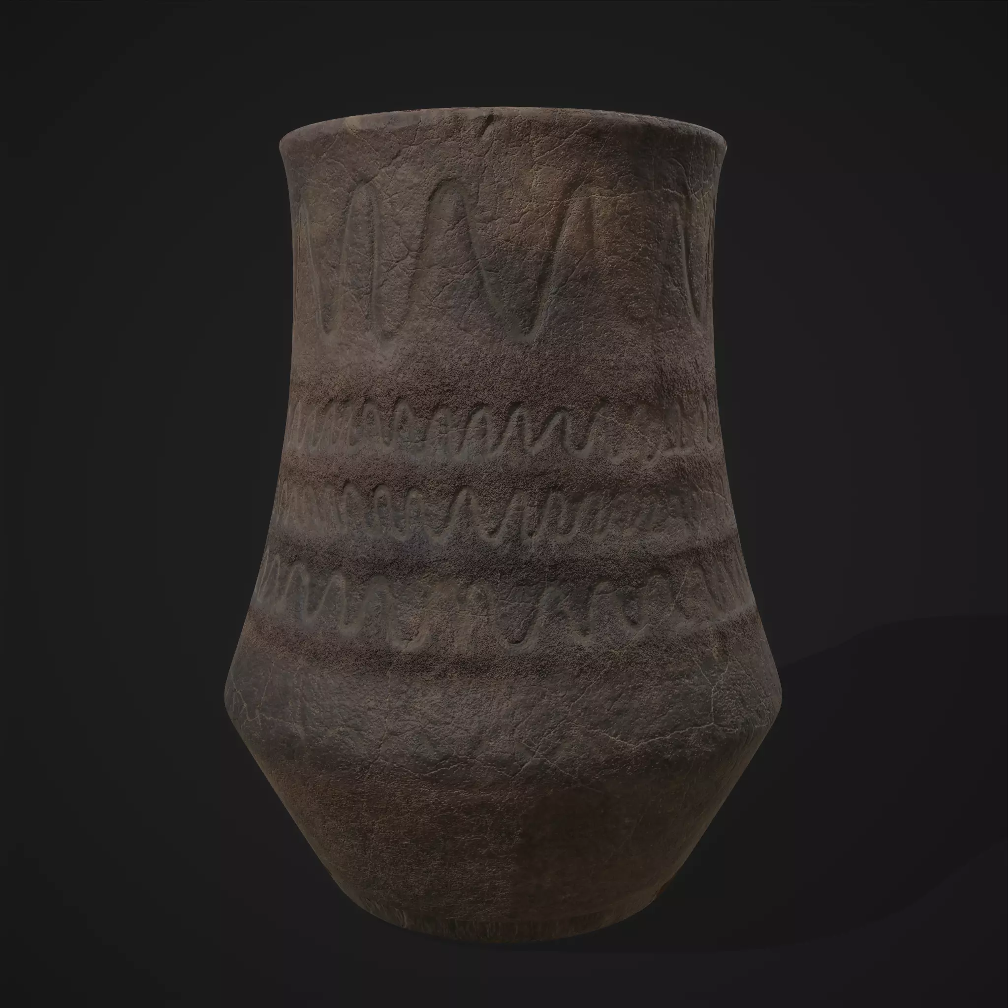 Rustic Clay Vase  Low-poly 3D model_0