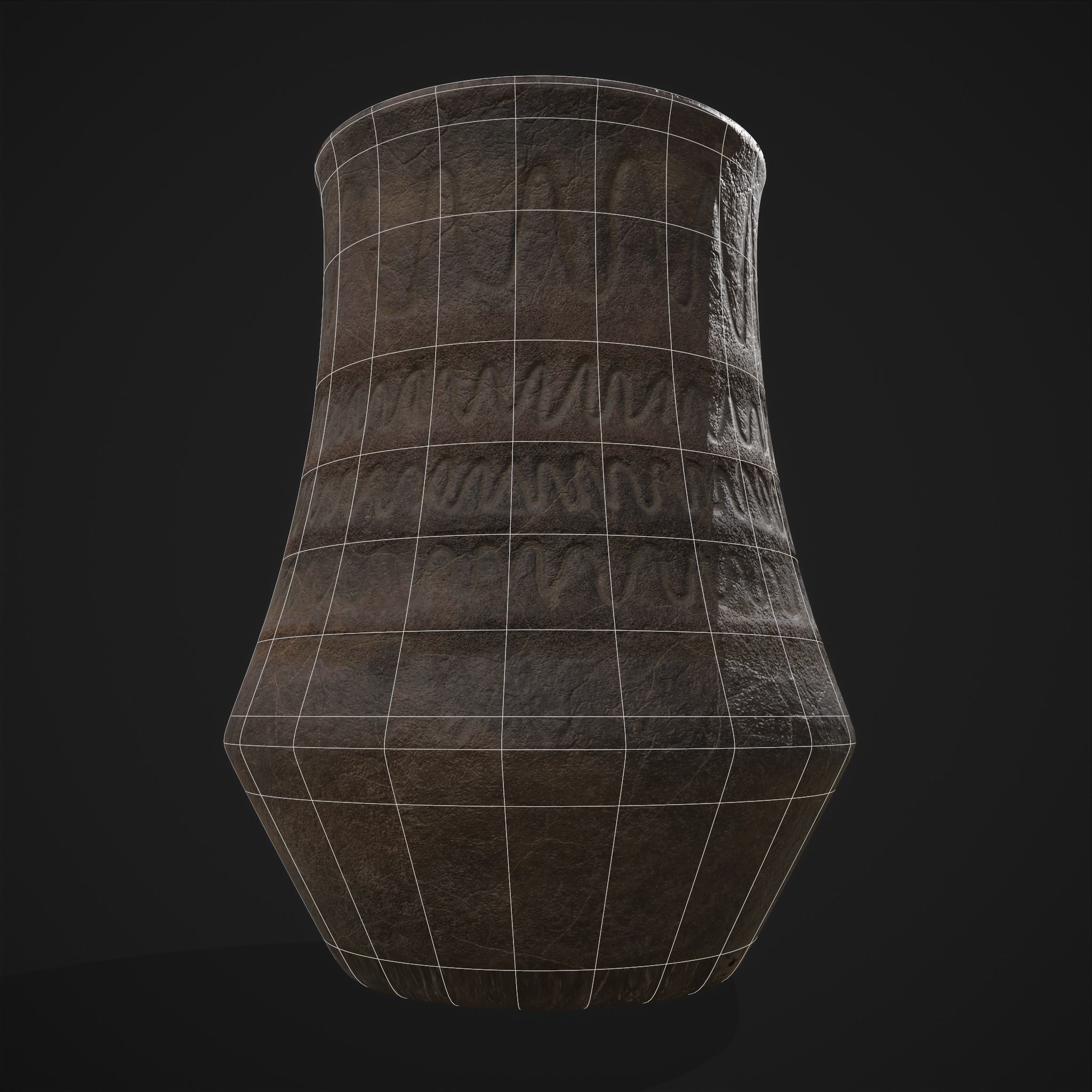 Rustic Clay Vase  Low-poly 3D model_5