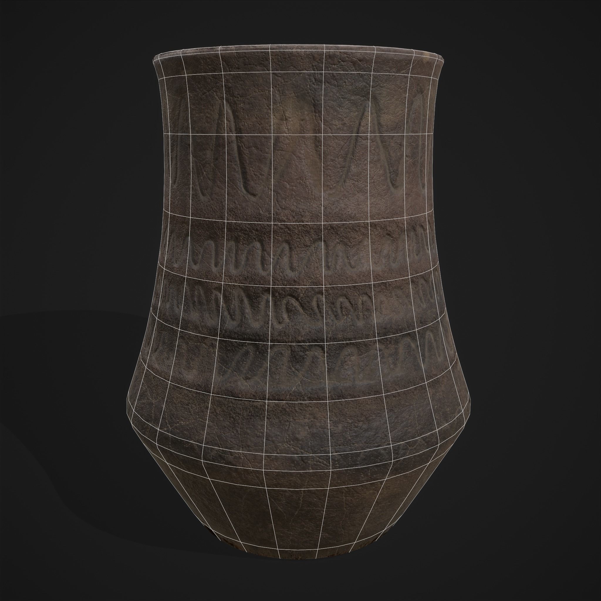 Rustic Clay Vase  Low-poly 3D model_7