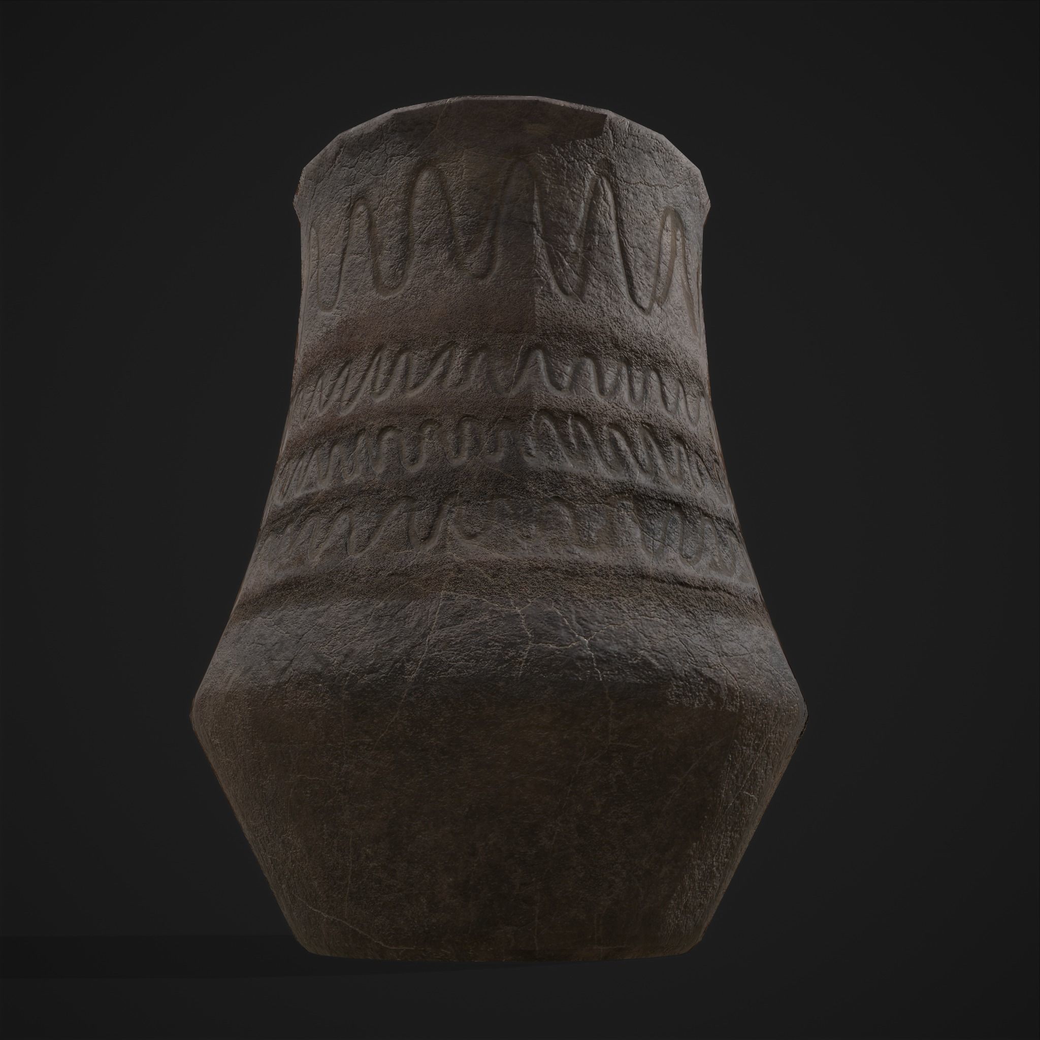 Rustic Clay Vase  Low-poly 3D model_16