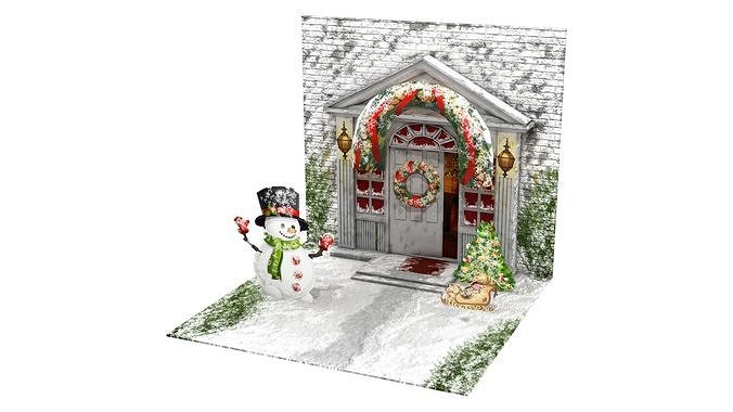 3D Christmas Card Low-poly 3D model