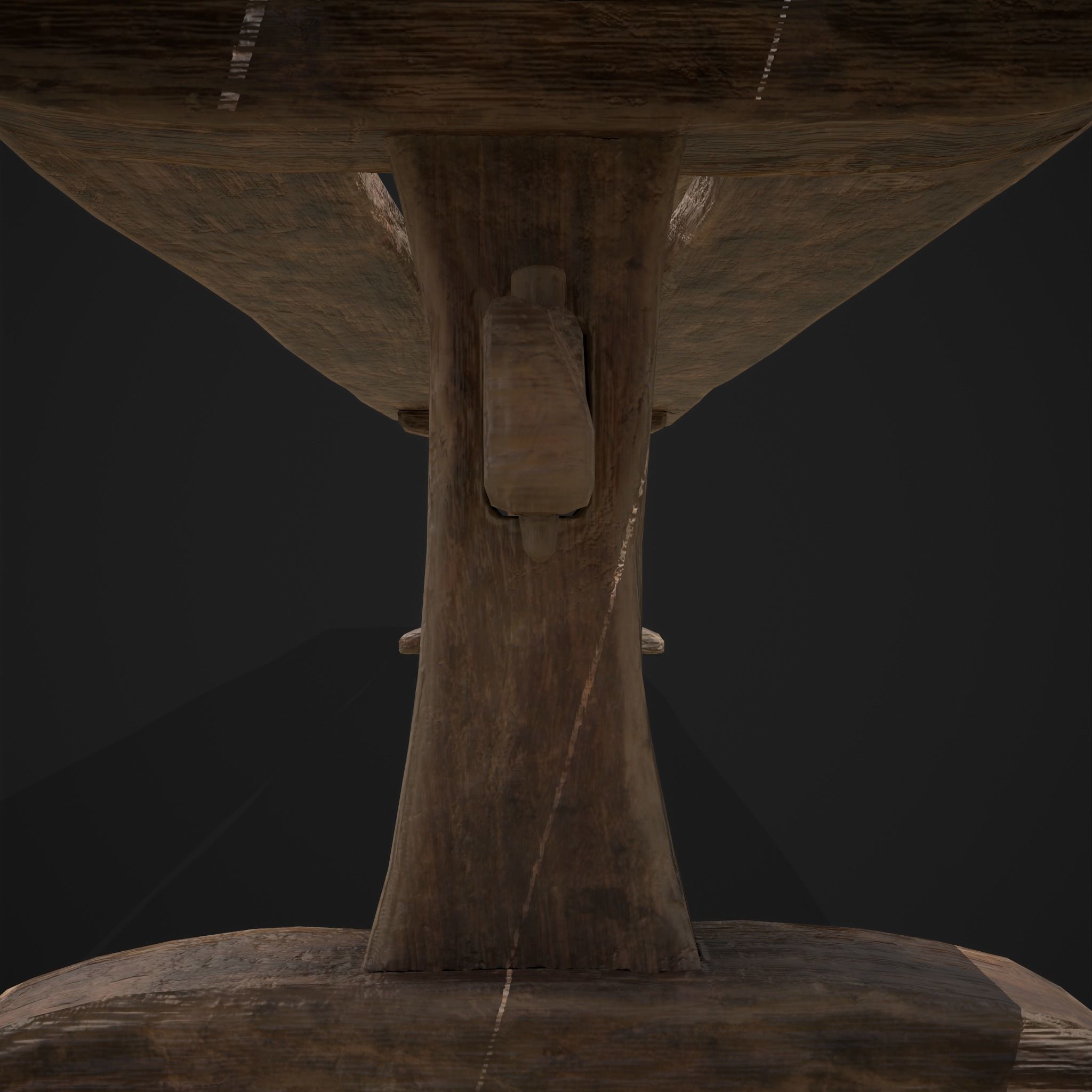 Long Picnic Style Table  Low-poly 3D model_19