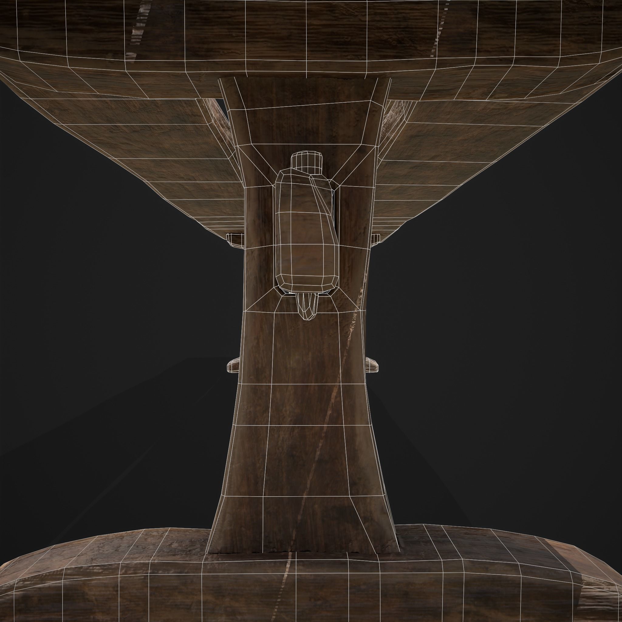 Long Picnic Style Table  Low-poly 3D model_20