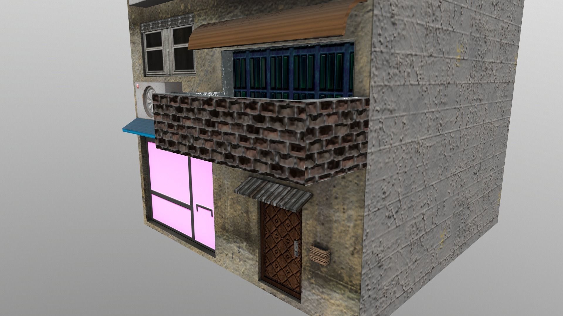 Cyberpunk City - Building 16 Low-poly 3D model_6