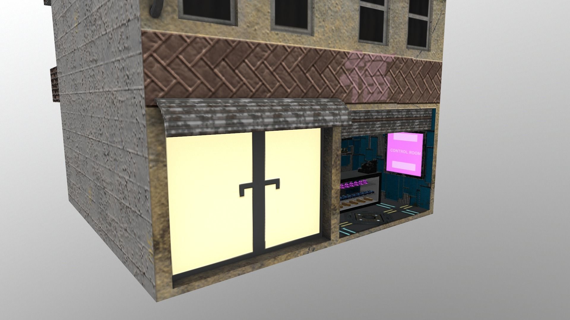 Cyberpunk City - Building 16 Low-poly 3D model_10