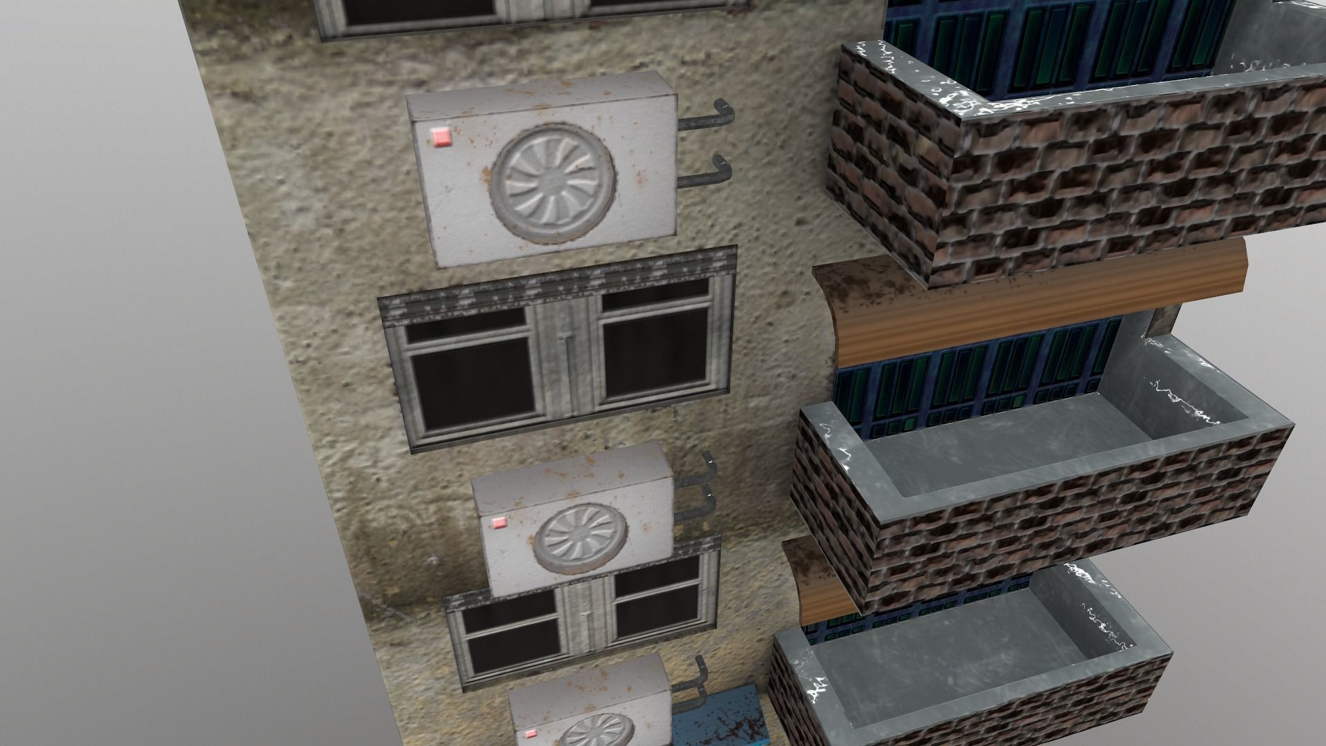 Cyberpunk City - Building 16 Low-poly 3D model_7