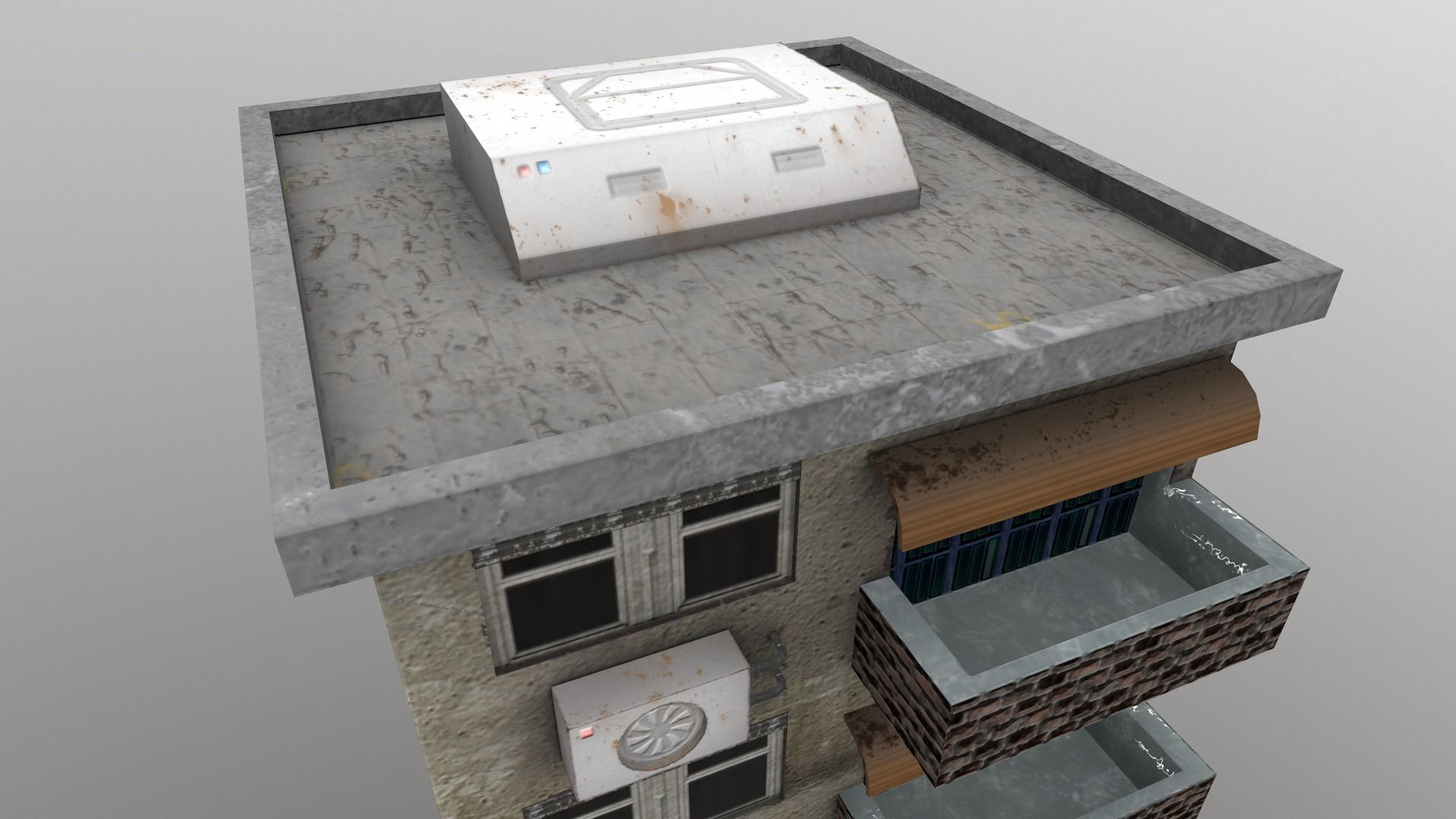 Cyberpunk City - Building 16 Low-poly 3D model_8